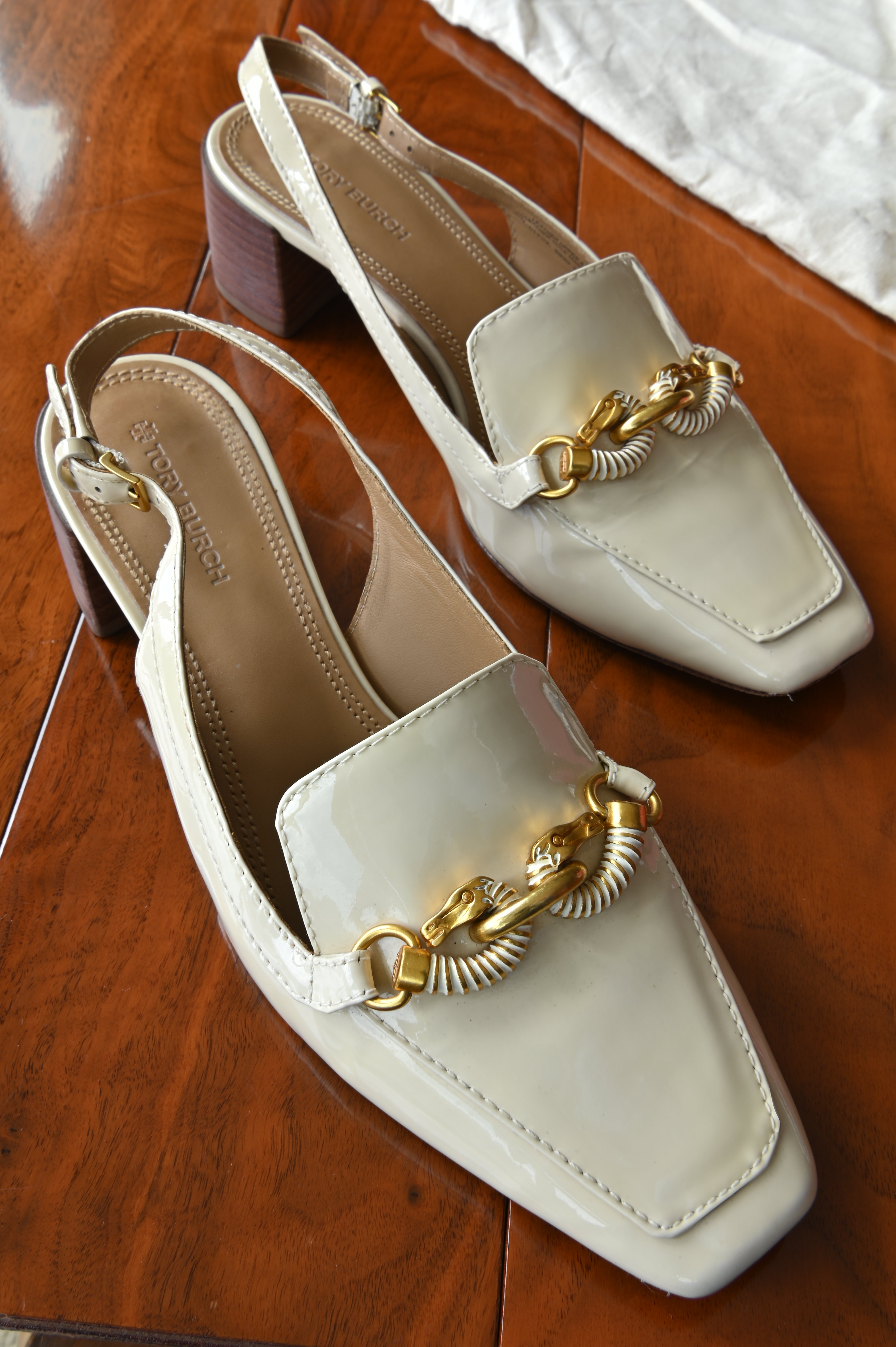 Tory Burch Cream White Jessa Heeled Slingback
