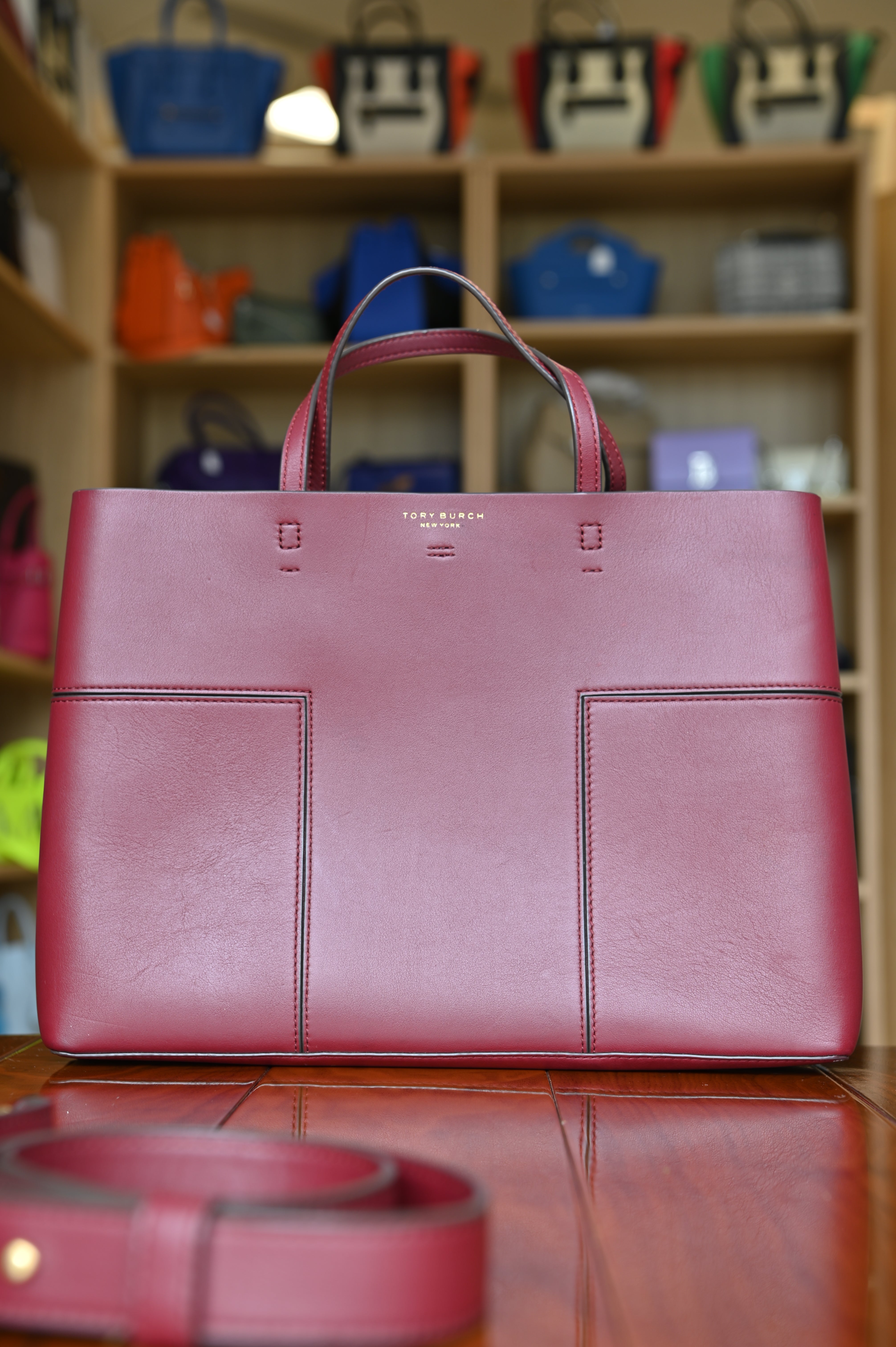 Tory Burch Maroon Tote Bag