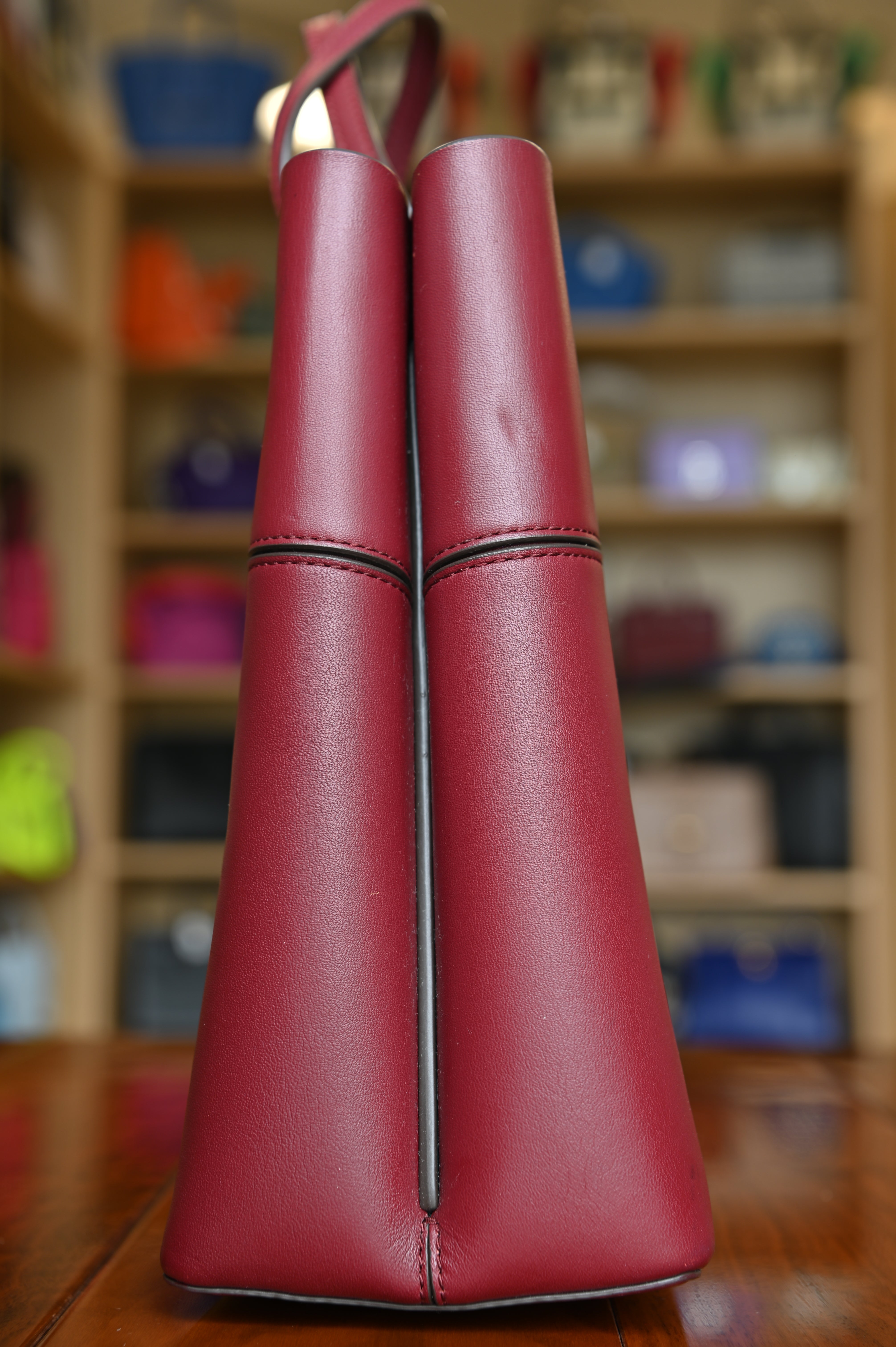 Tory Burch Maroon Tote Bag side