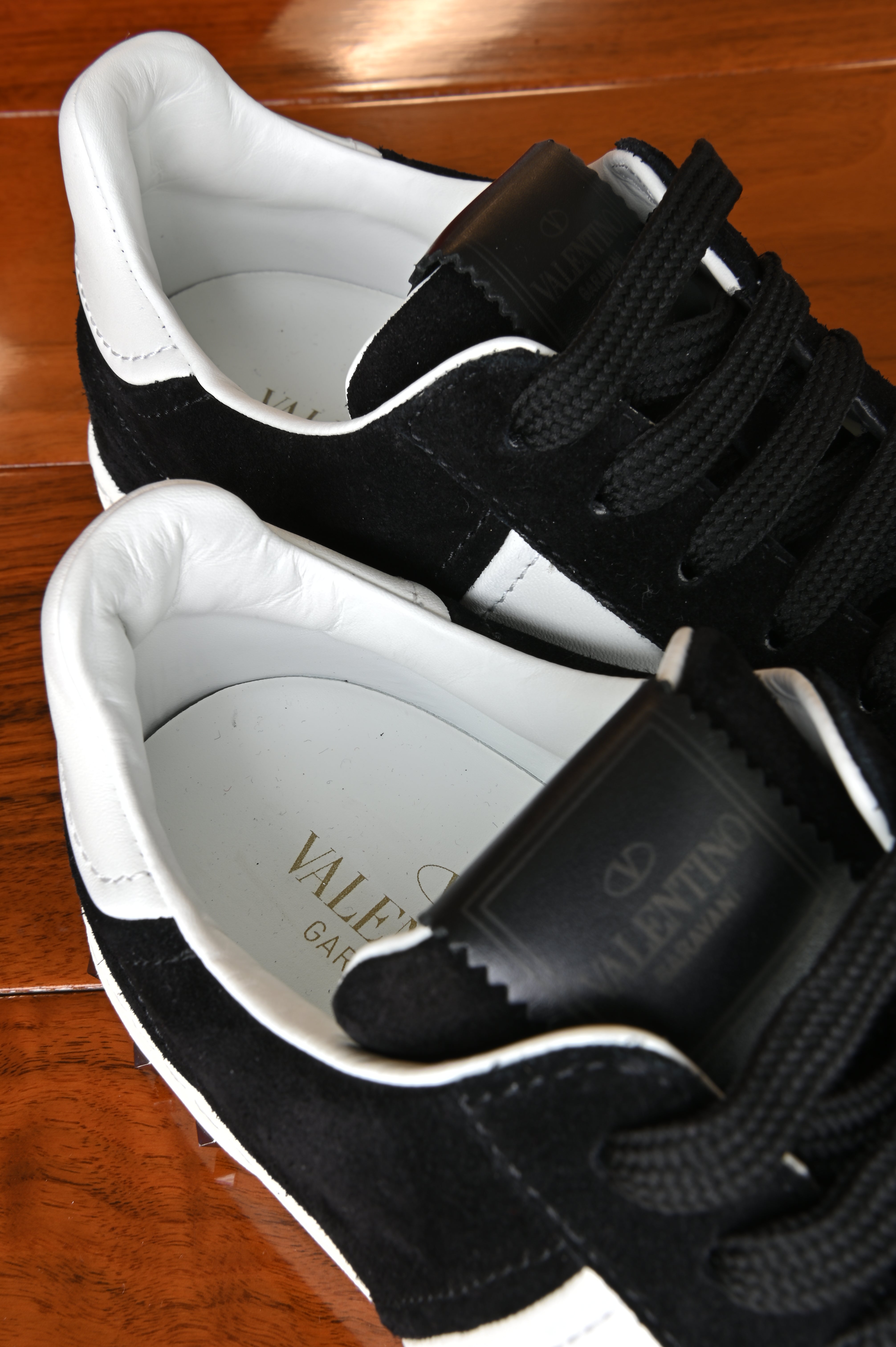 Valentino Black Suede White Leather Sneakers back