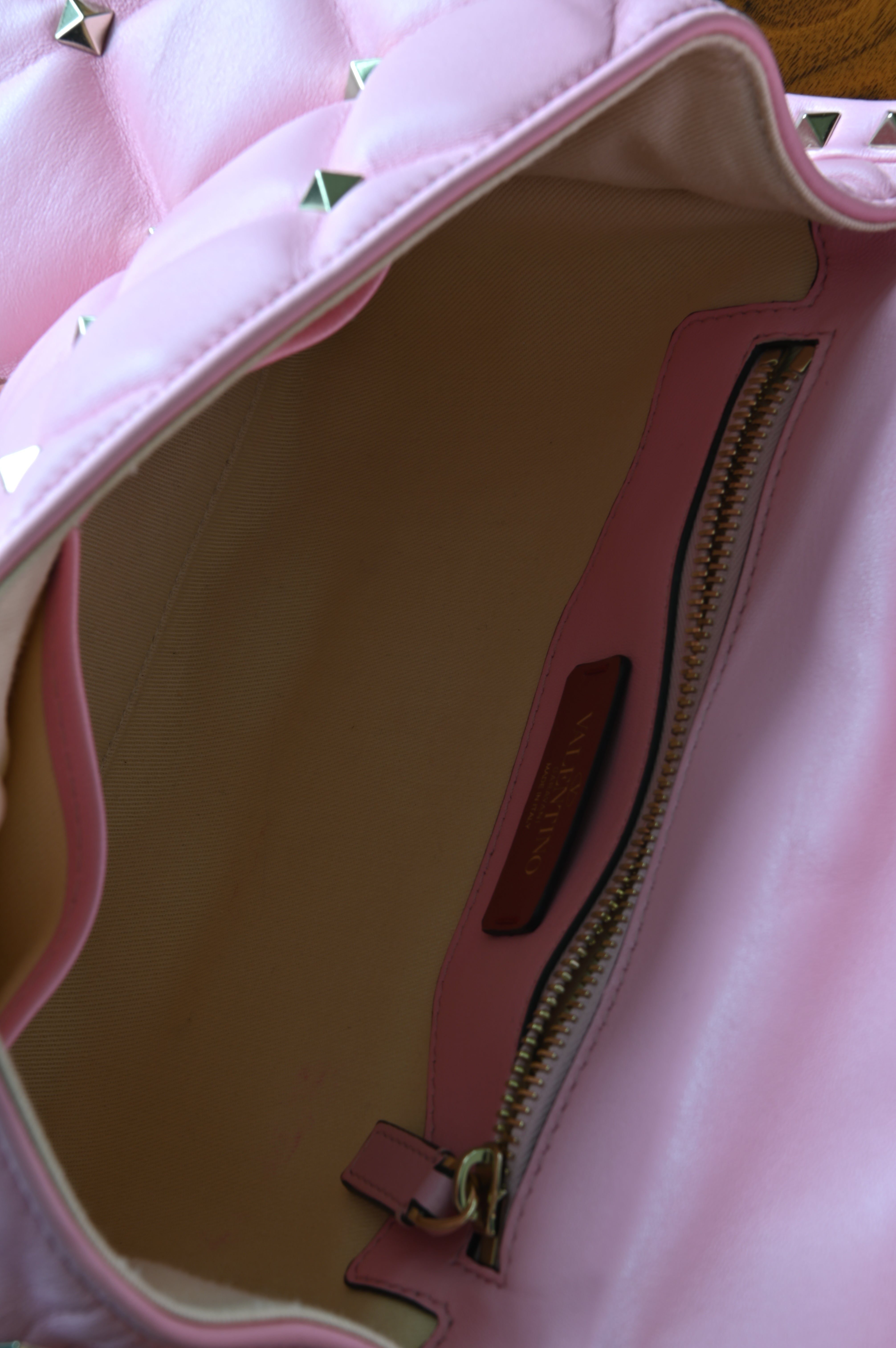 Valentino Garavani Light Pink Top Handle Bag inner