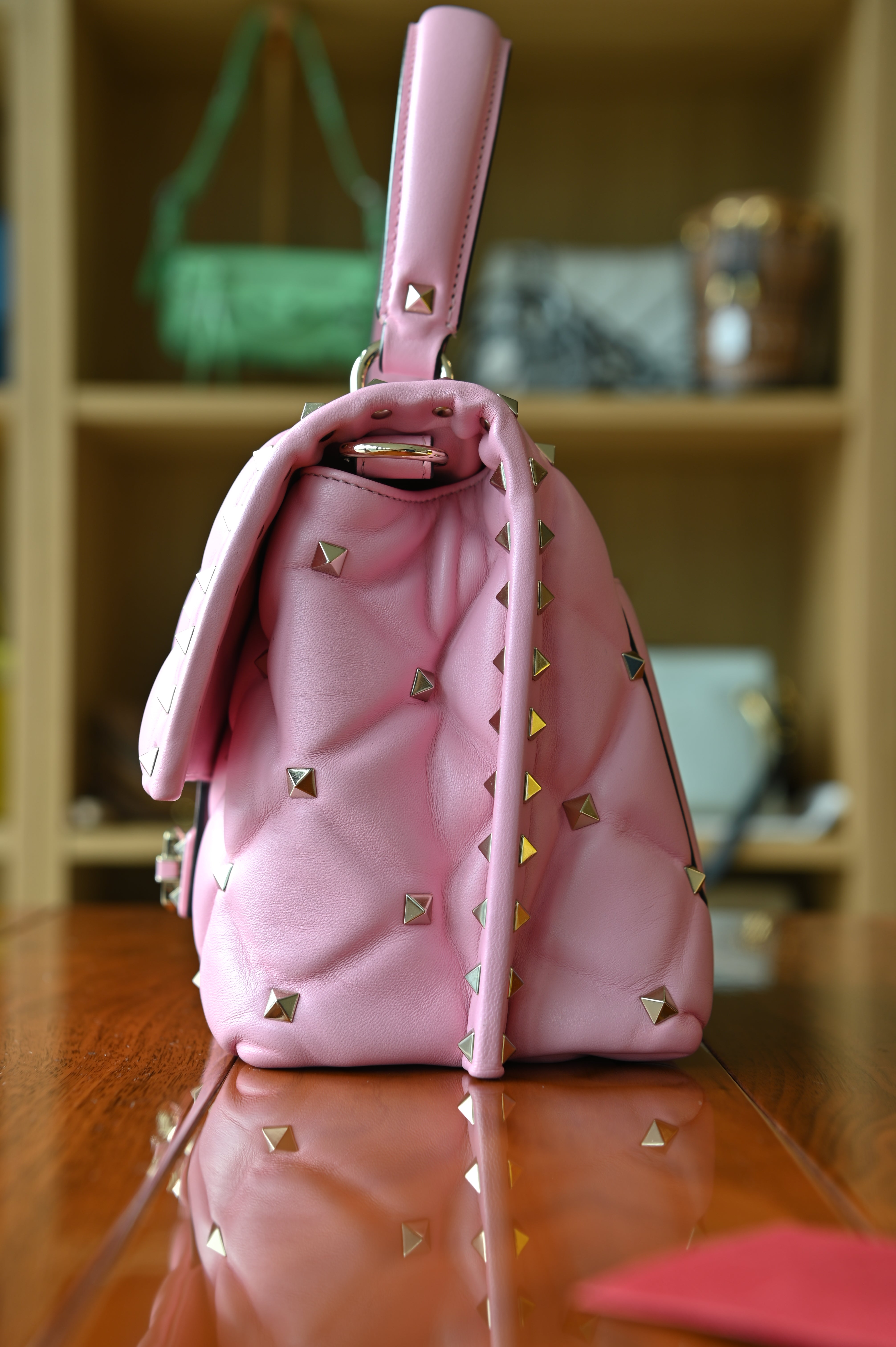 Valentino Garavani Light Pink Top Handle Bag side
