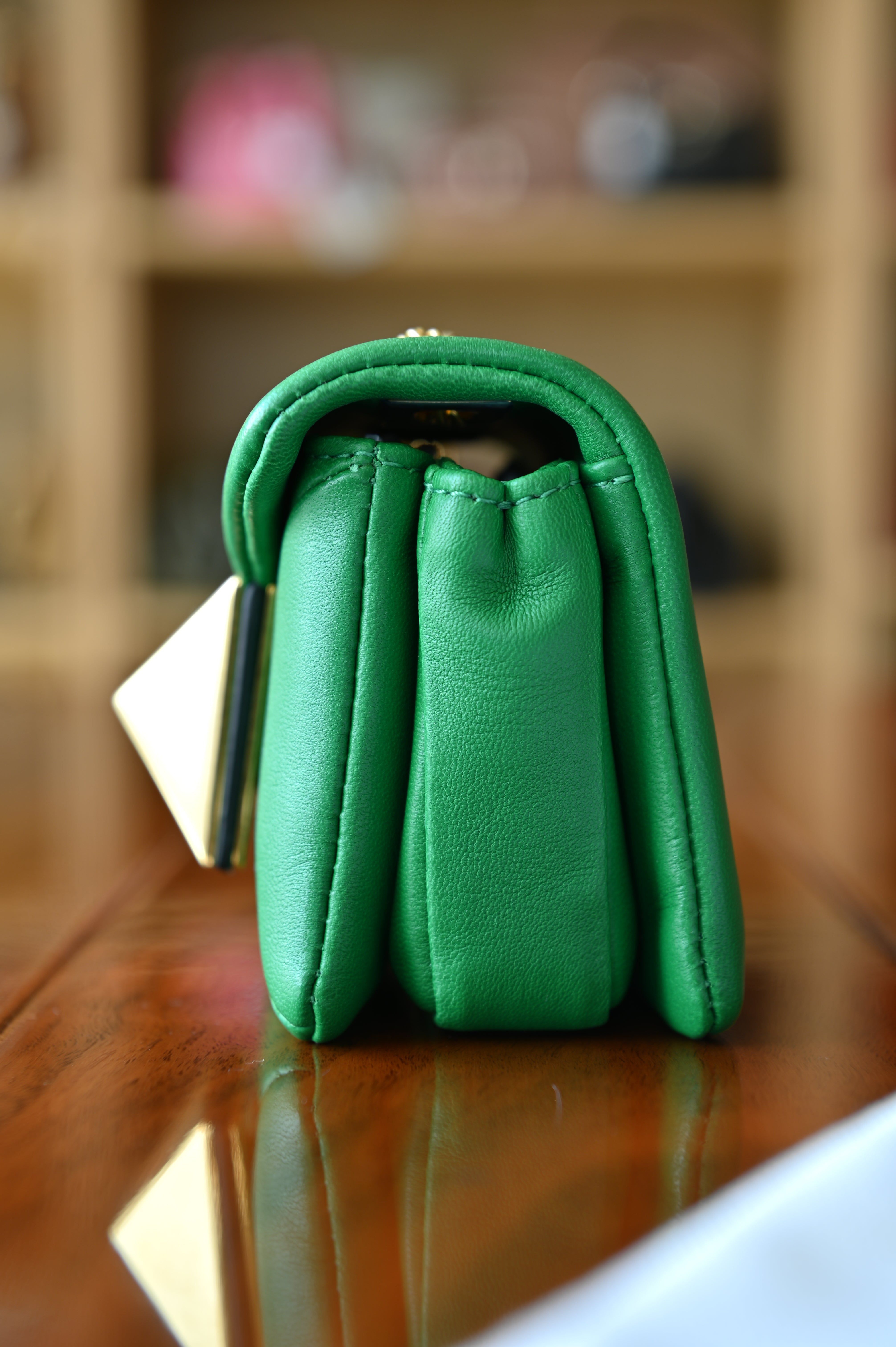 Valentino Garavani One Stud Green Micro Shoulder Bag side