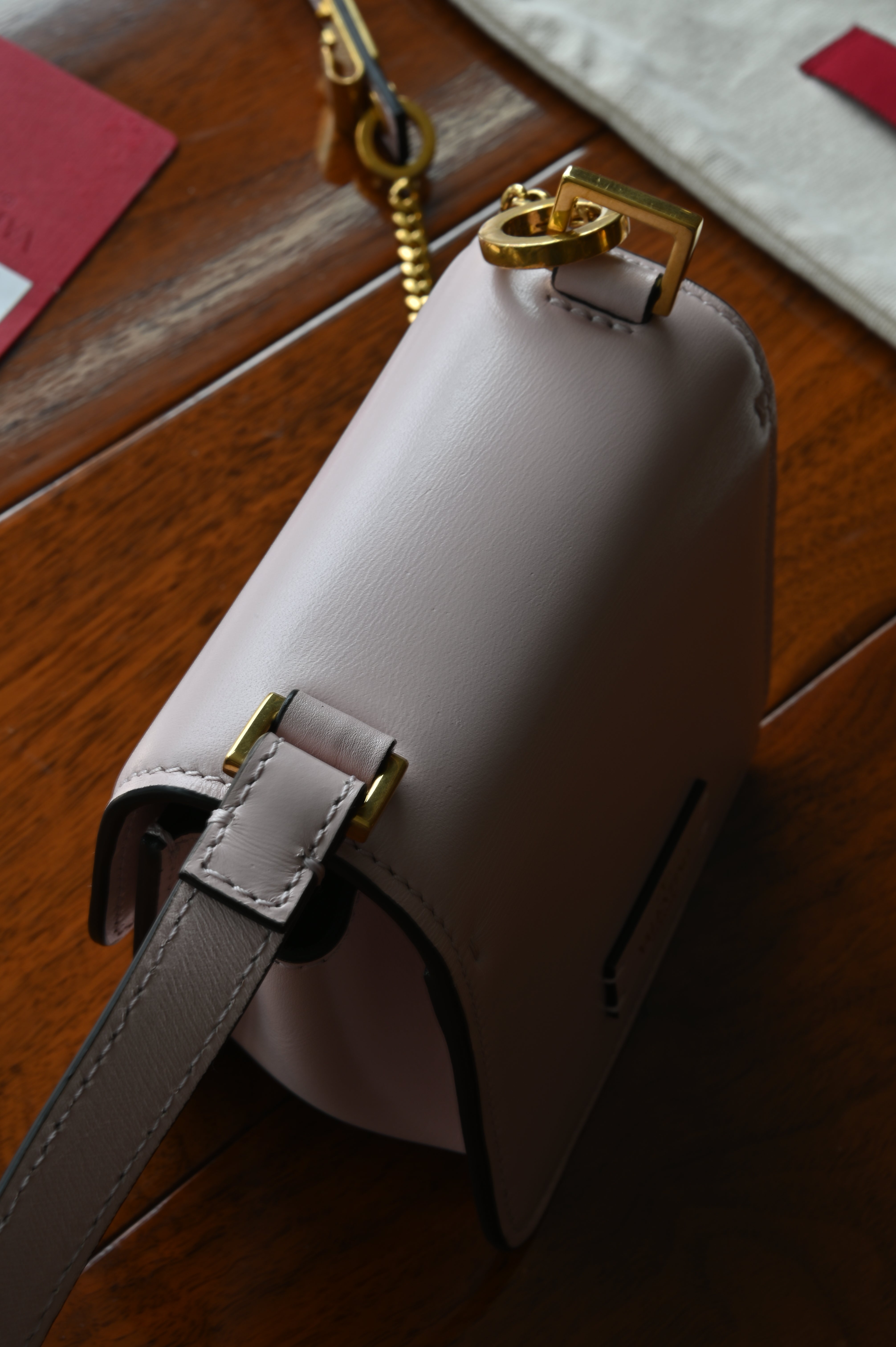 Valentino Garavani Pink Leather Shoulder Bag top
