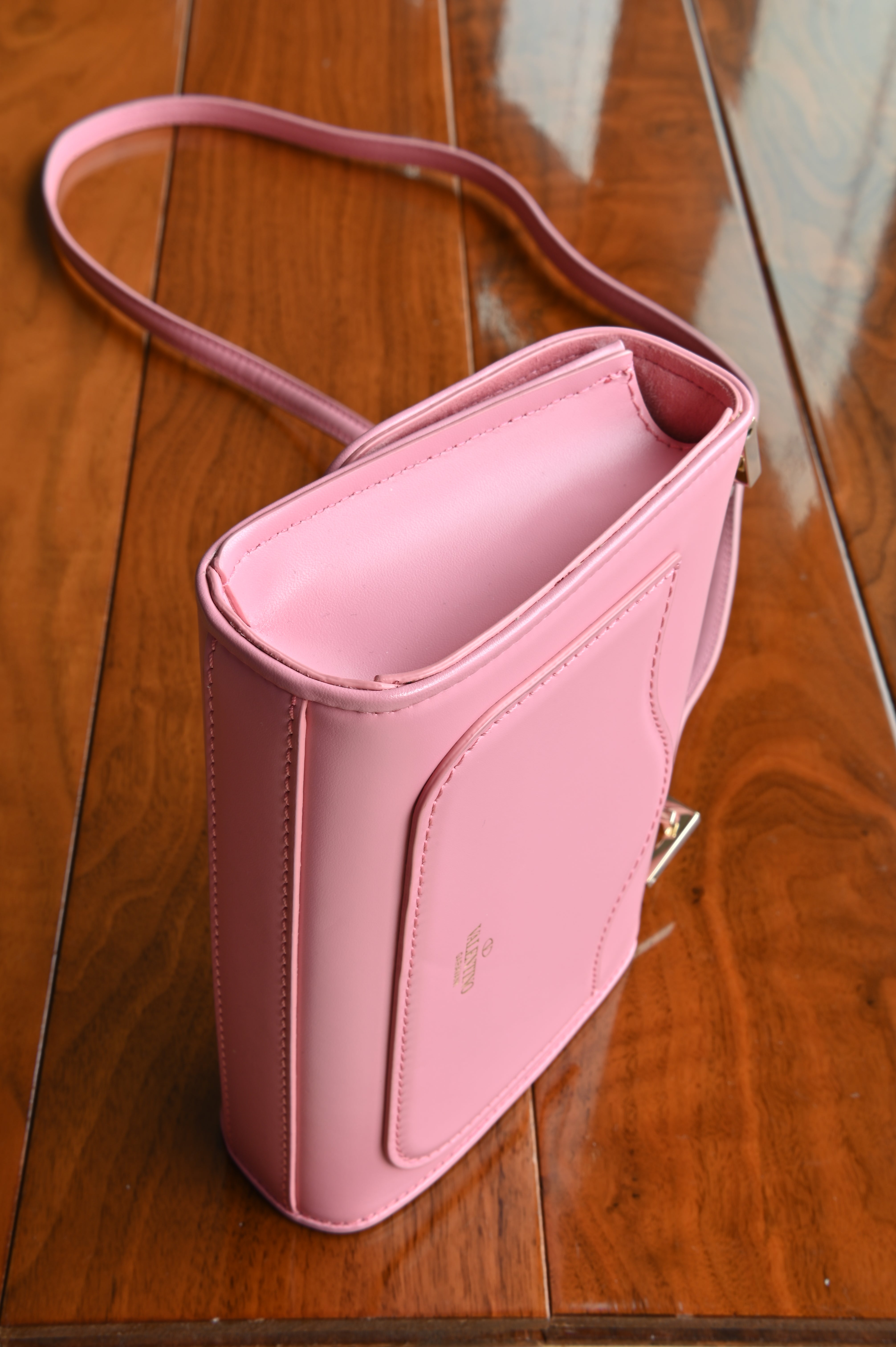 Valentino Garavani Pink VLogo Shoulder Bag left