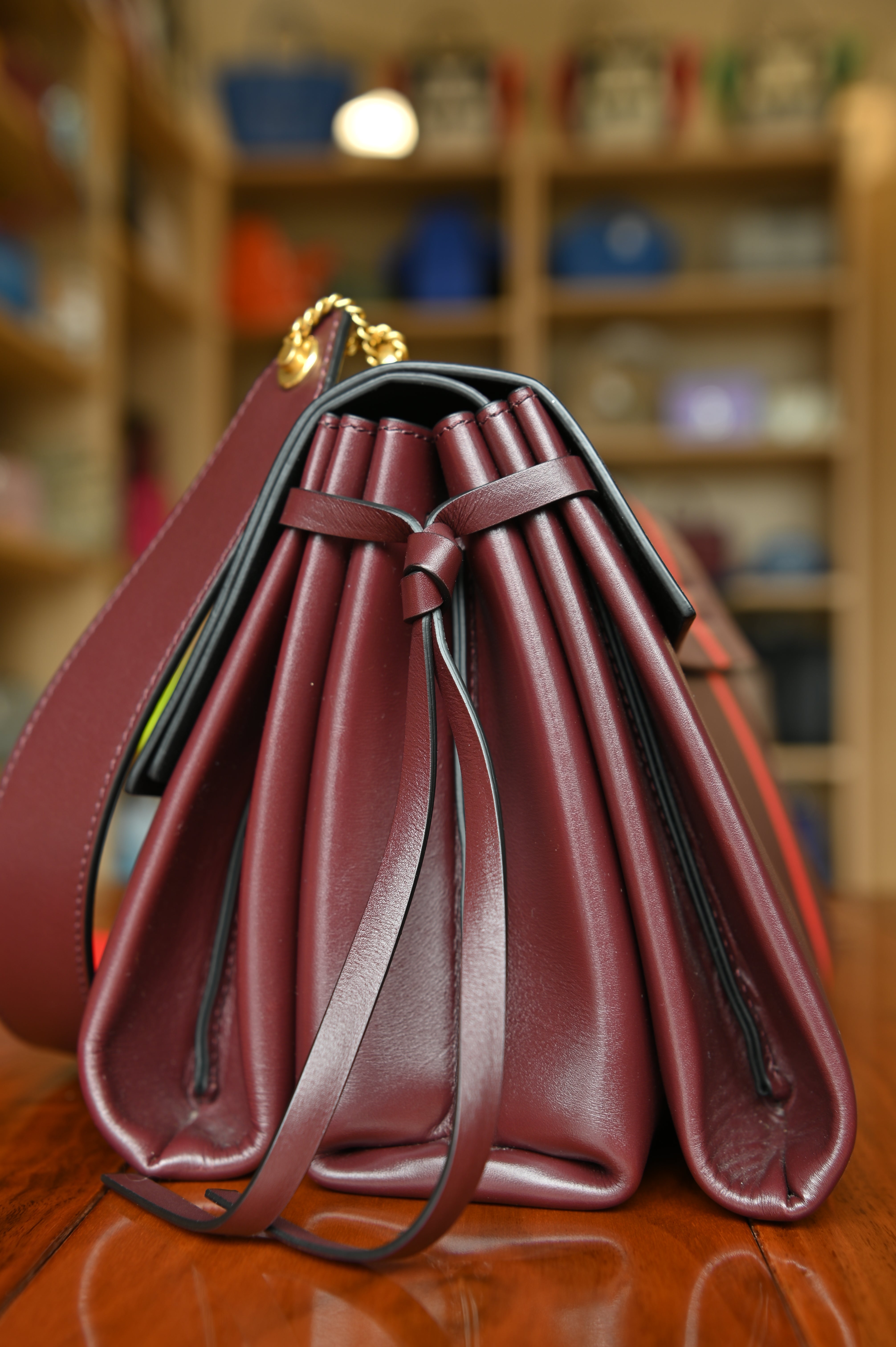 Valentino Maroon VLogo Bag side two