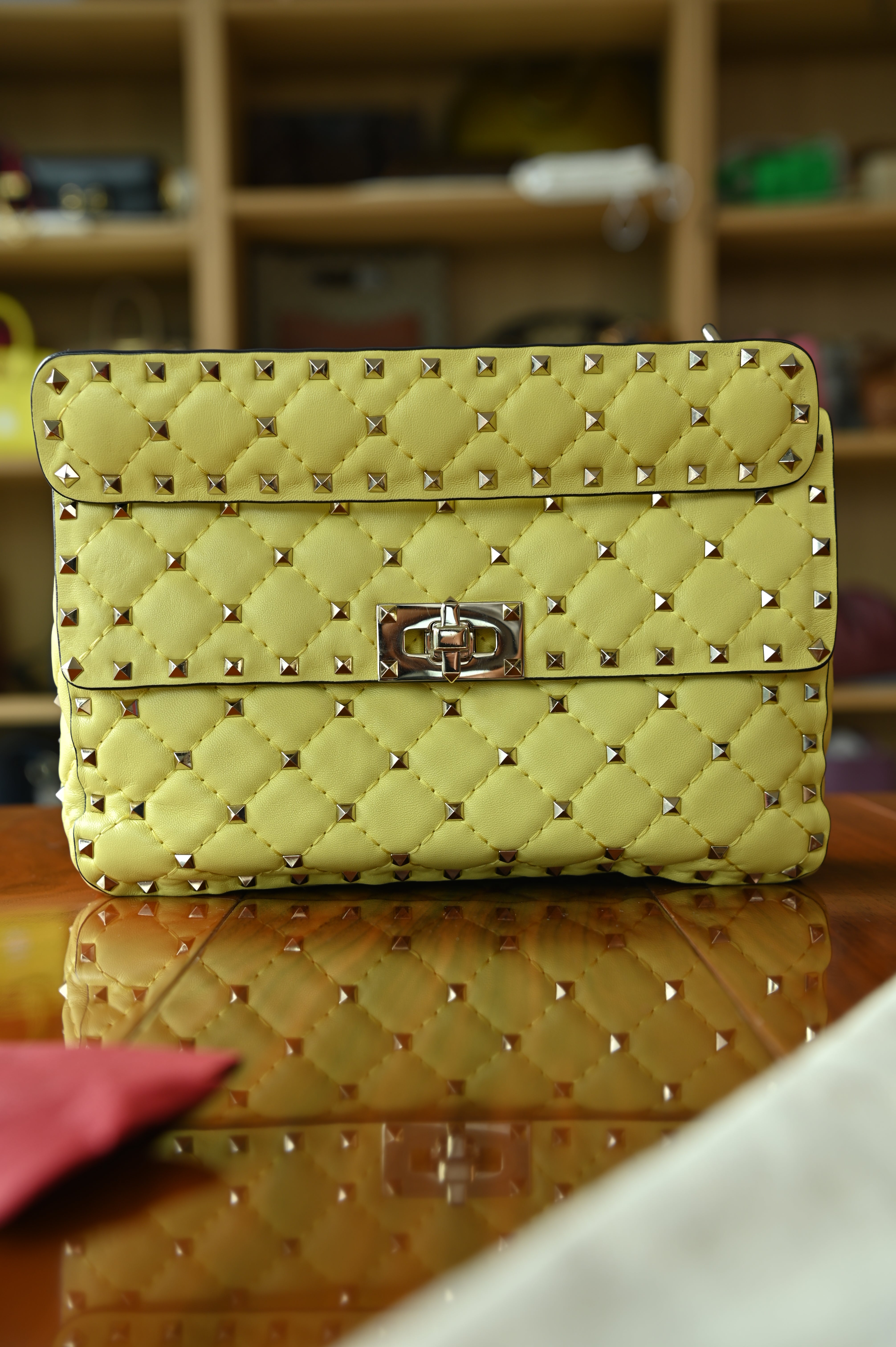 Valentino Yellow Rockstud Crossbody Bag