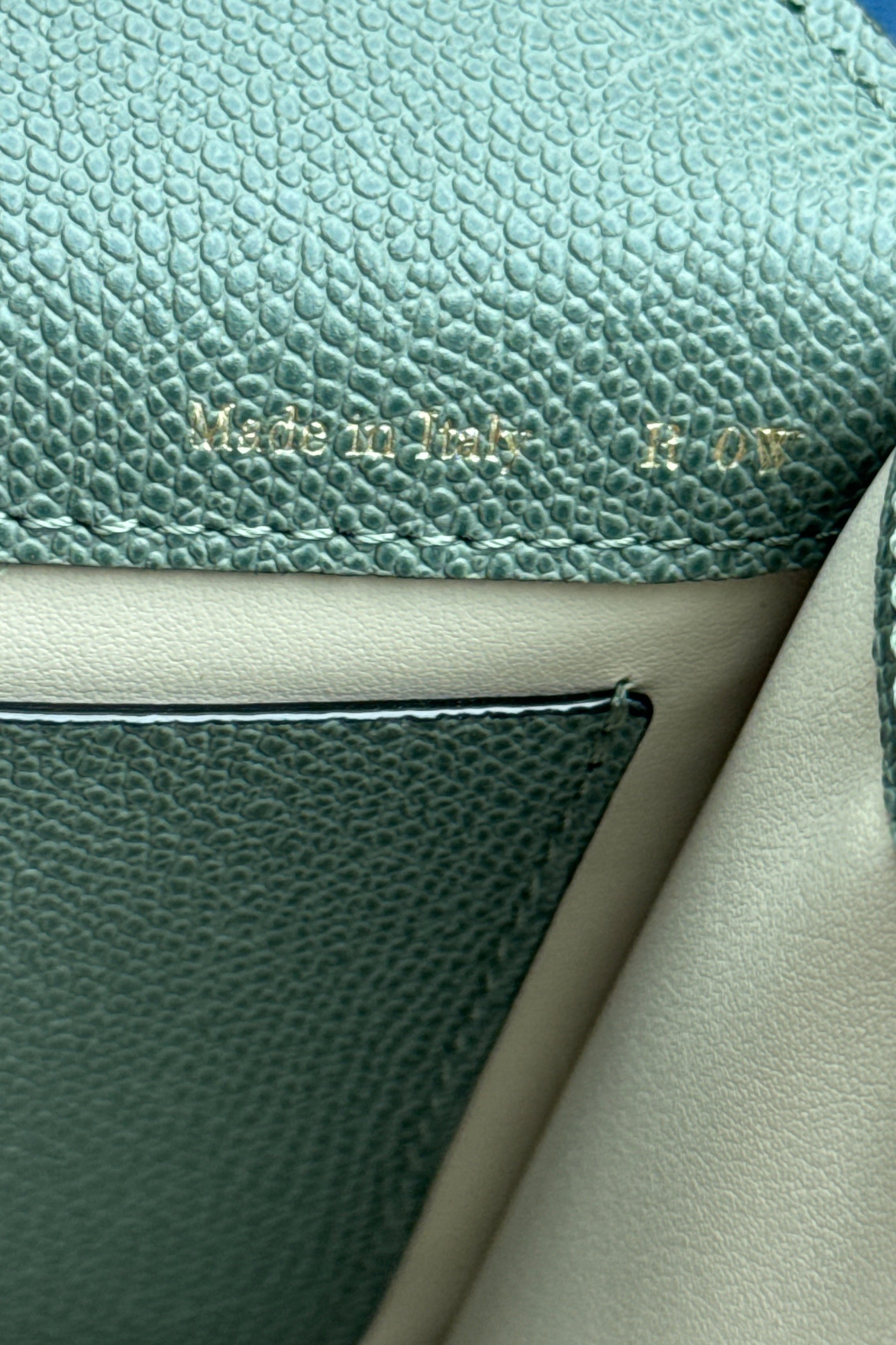Valextra Green Nolo Crossbody Bag engrave2