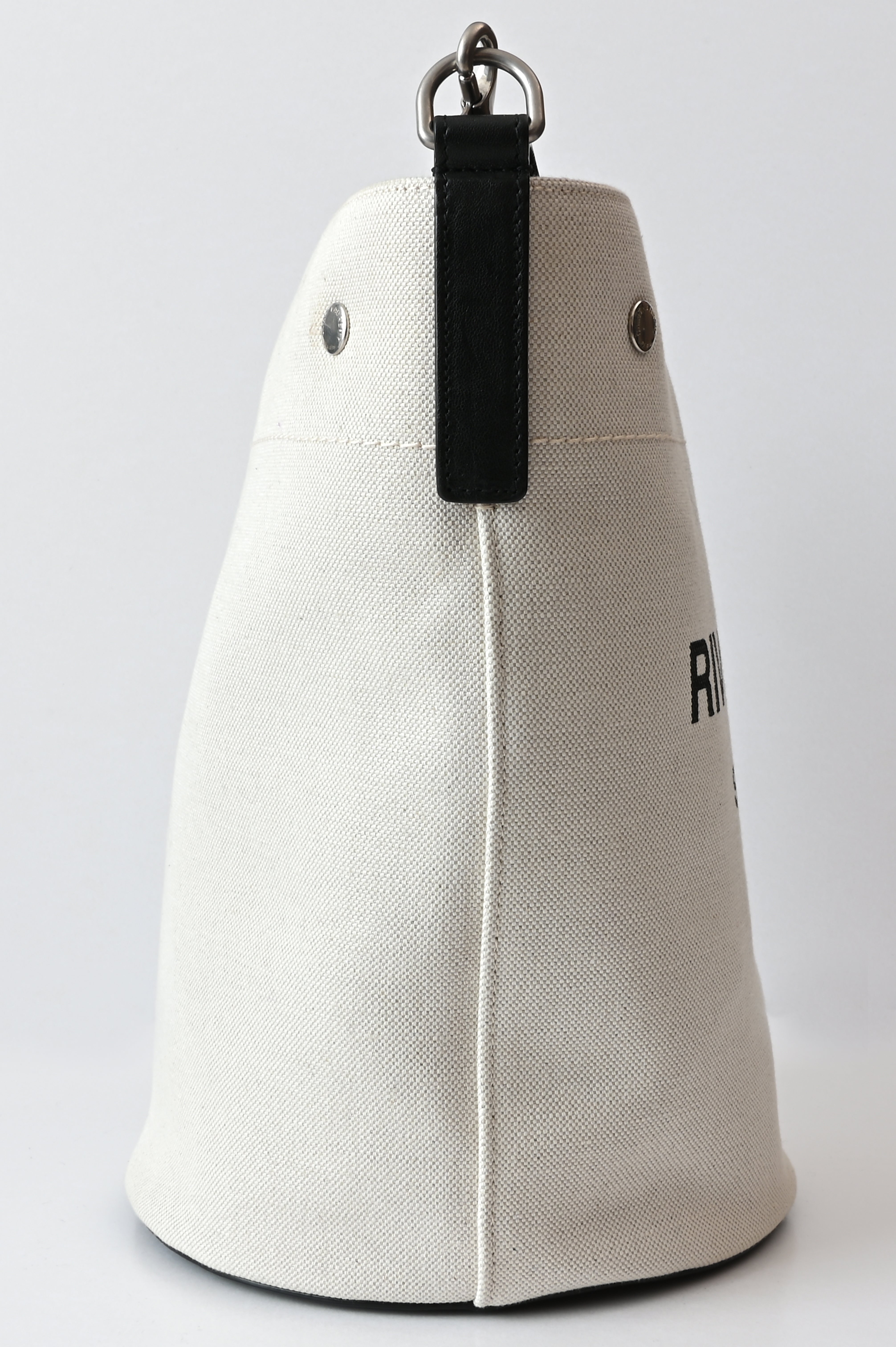 Saint Laurent Rive Gauche Bucket Bag in White Linen