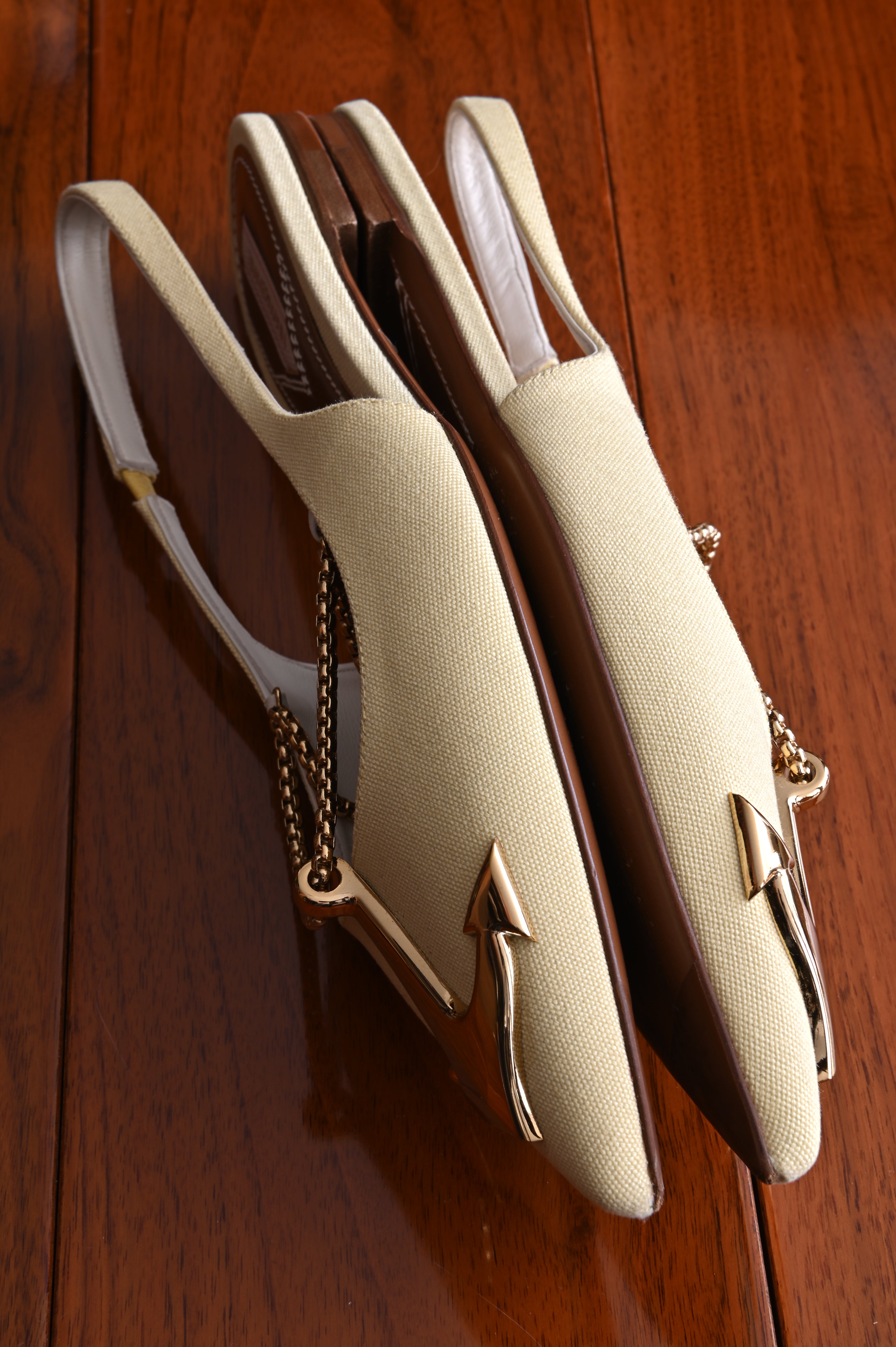 Zimmermann Gold Anchor Slingback Flats