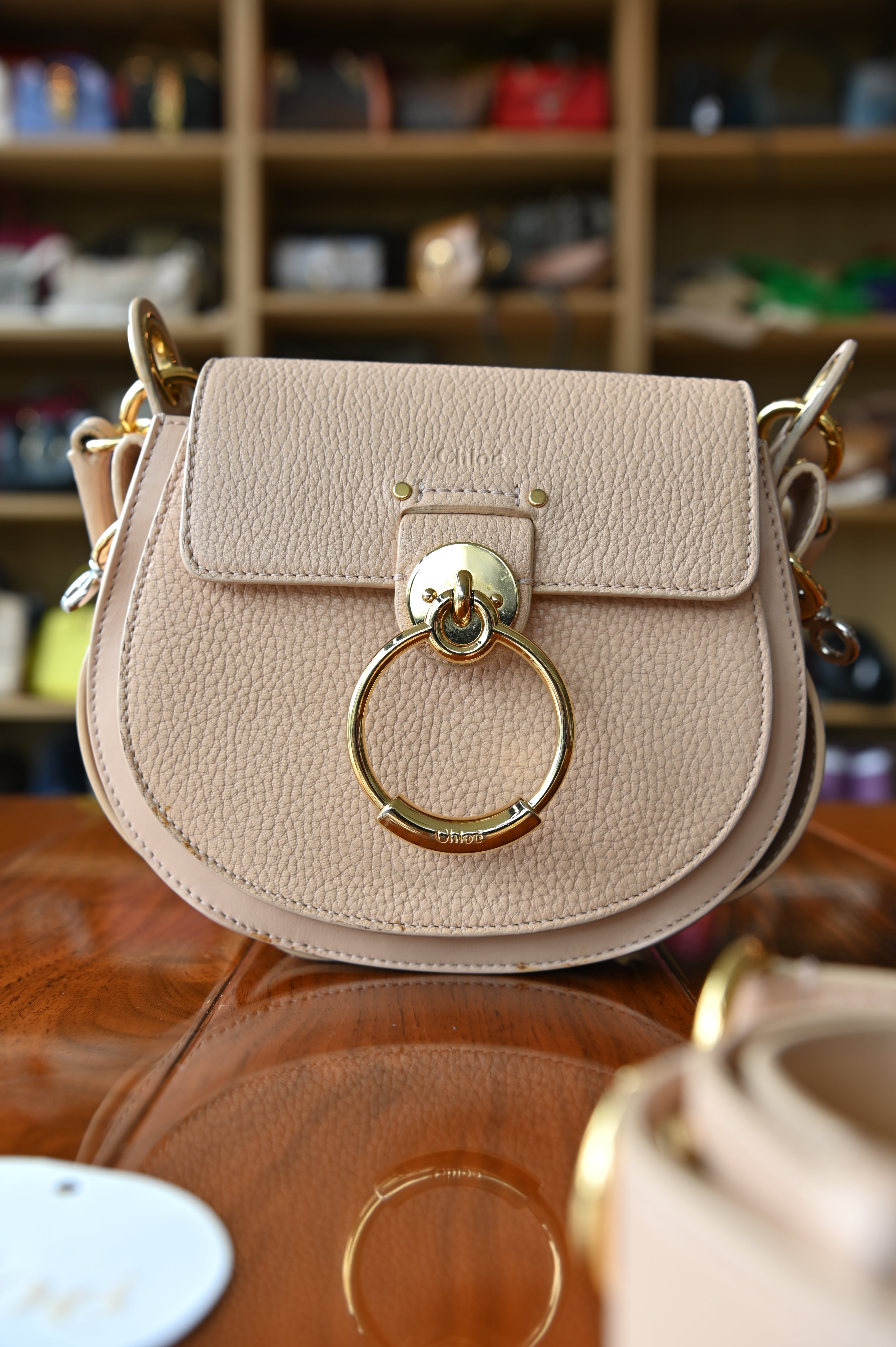 Chloé Small Tess Dusty Rose leather bag front view