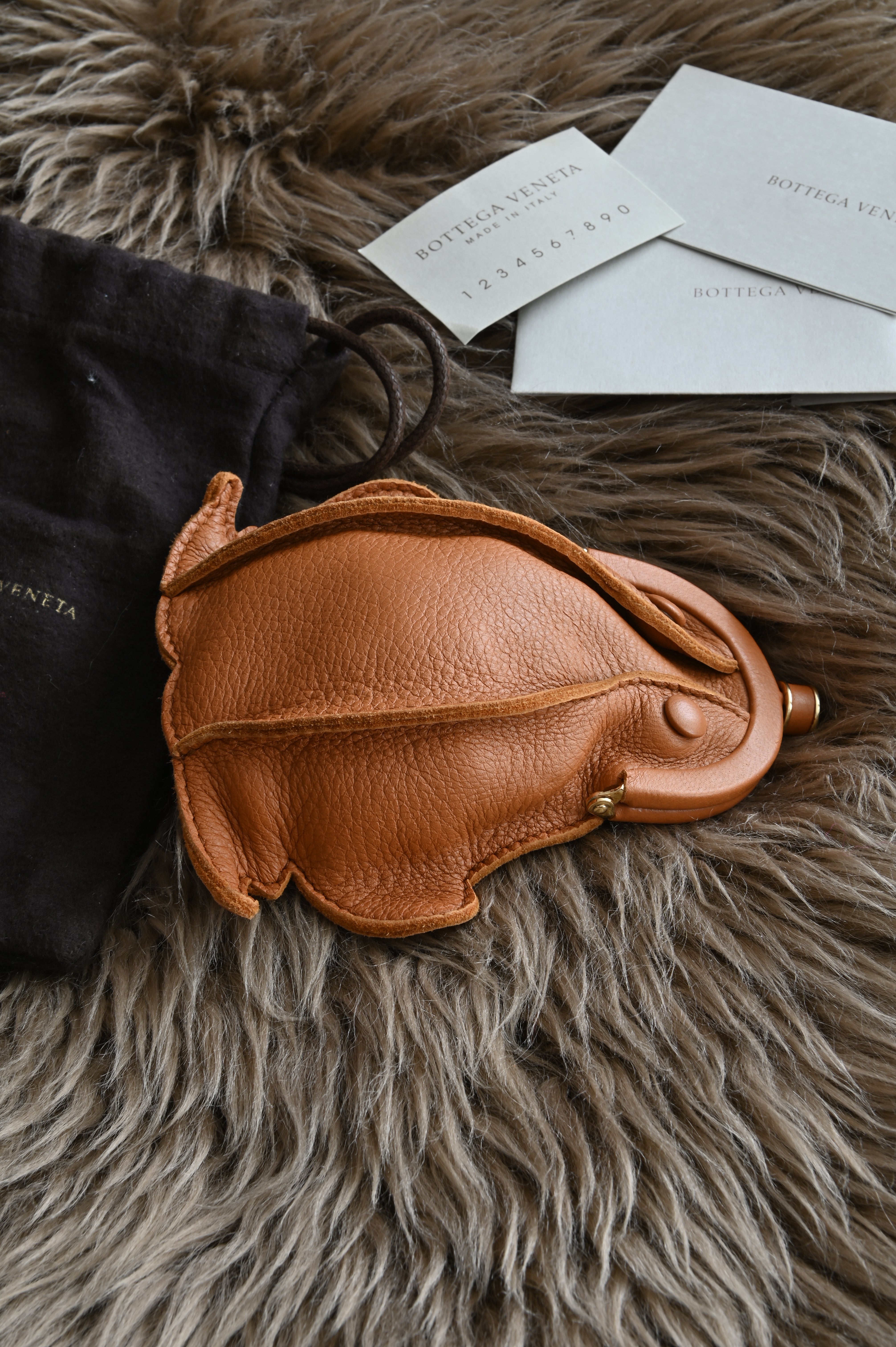 Bottega Veneta small froggy pouch in tan