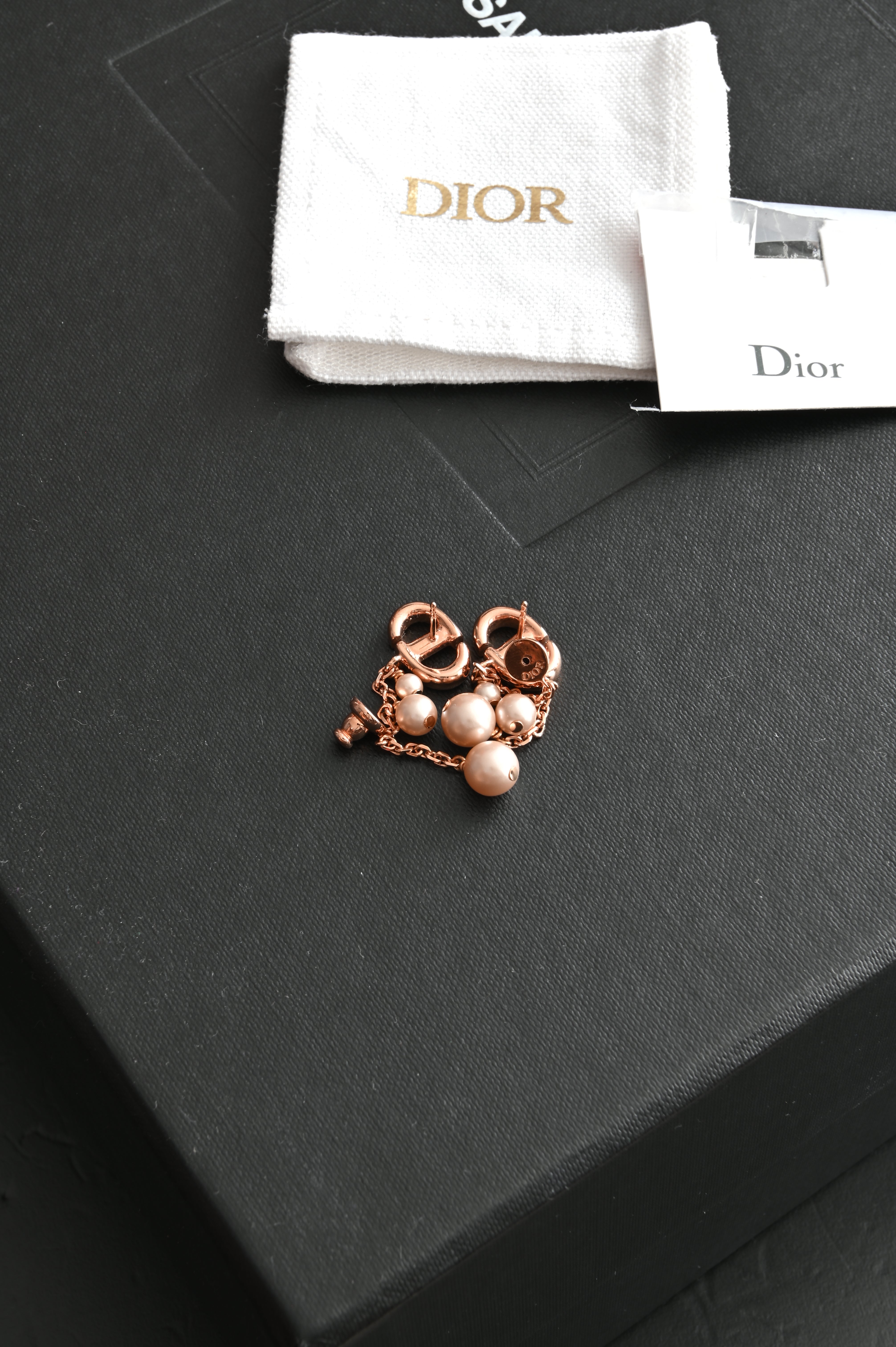 Dior Tribale Earrings with pink resin pearl and crystals