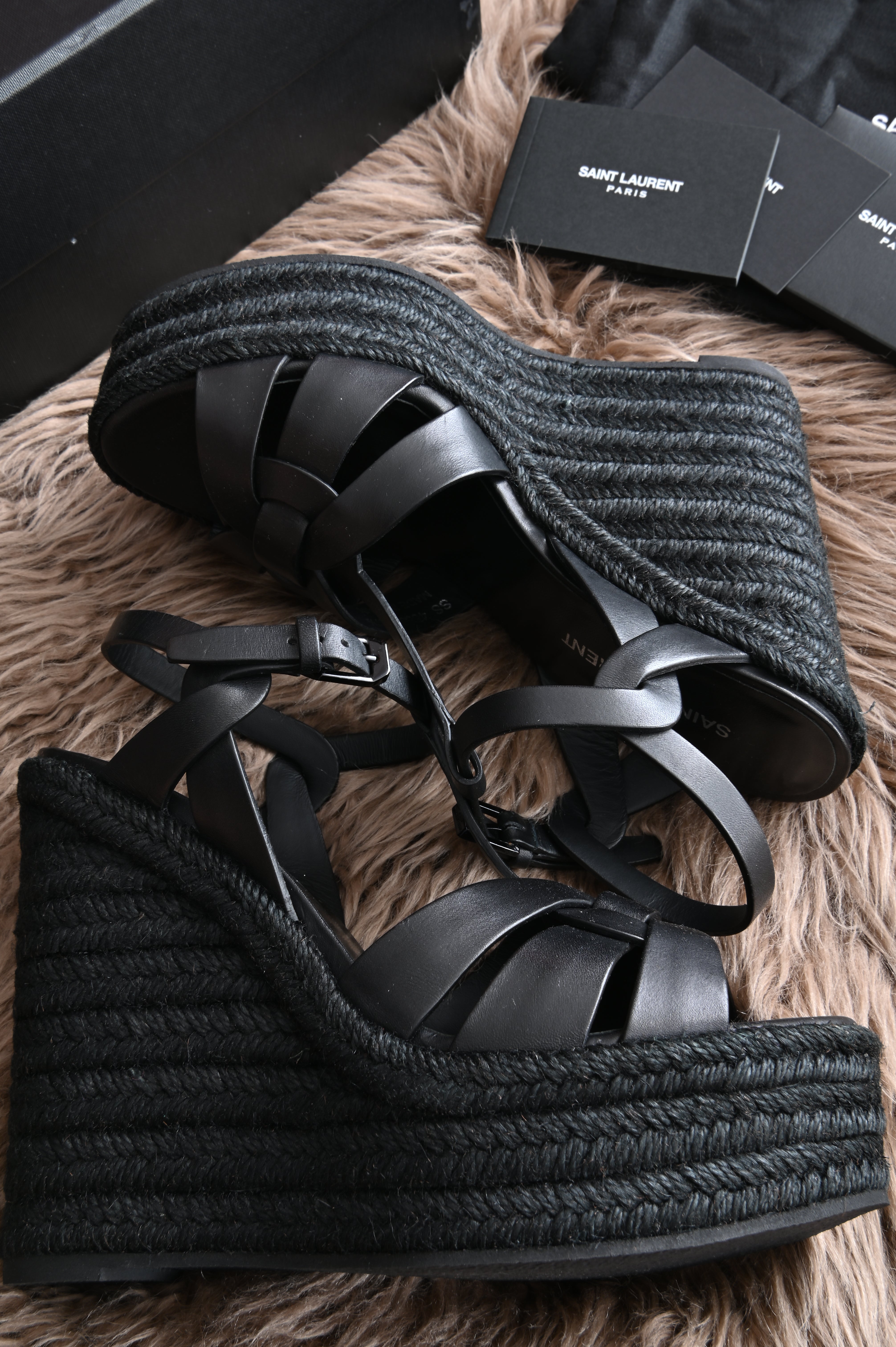 Saint Laurent Tribute Wedge in Black