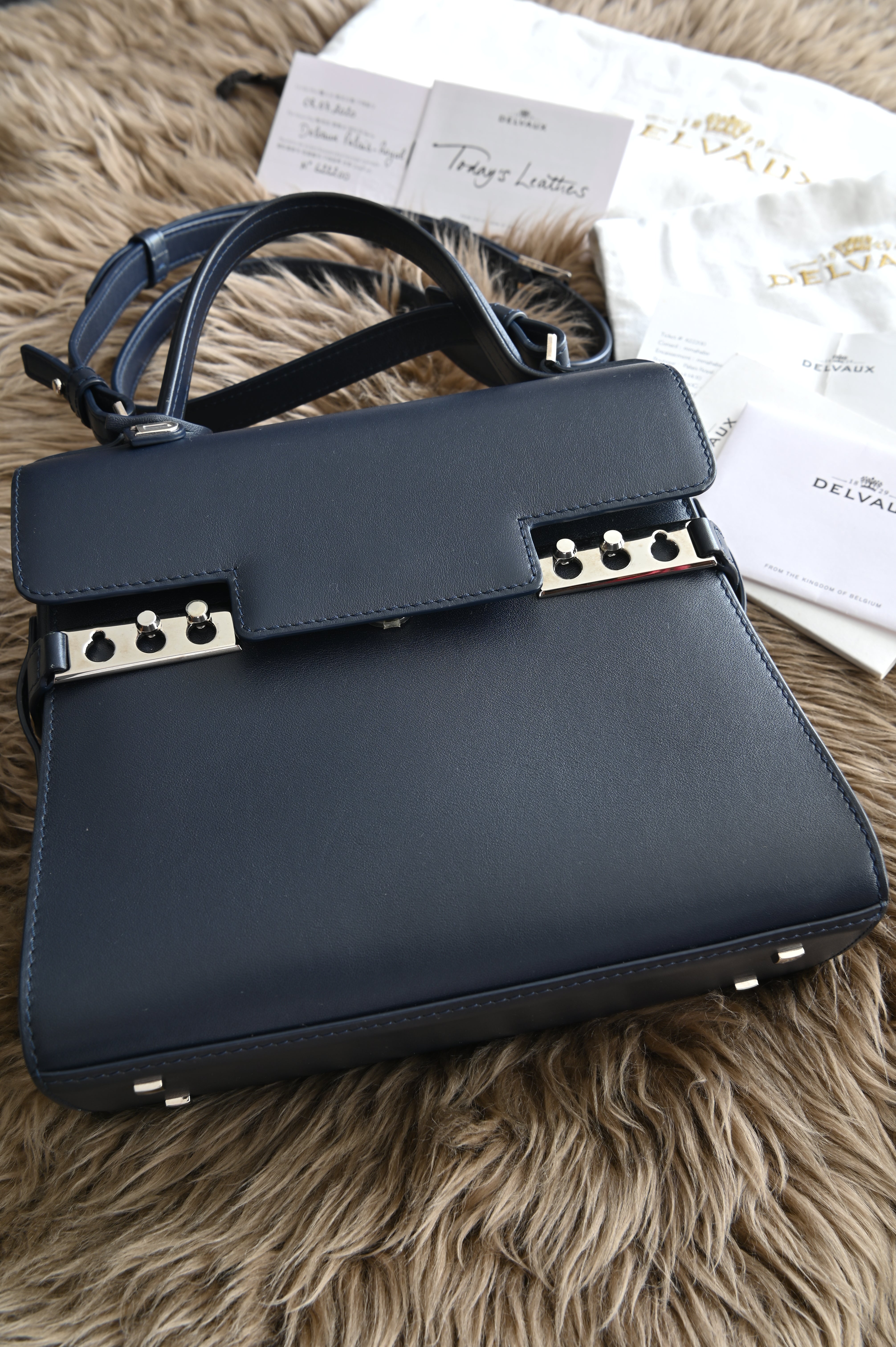 Delvaux Tempête PM Antwerp Blue Top Handle