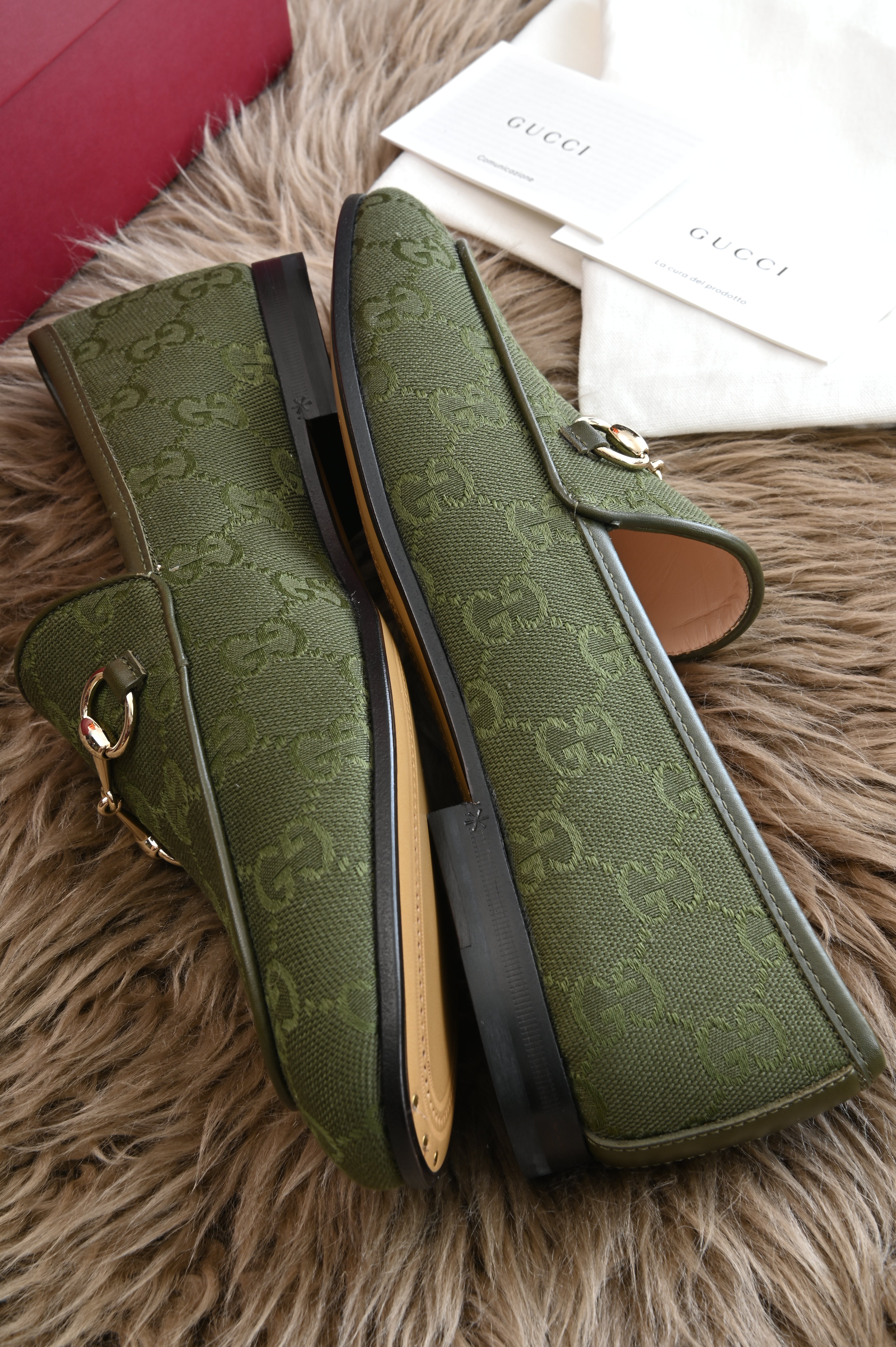 Gucci GG horsebit Jordaan Loafers in green Canvas