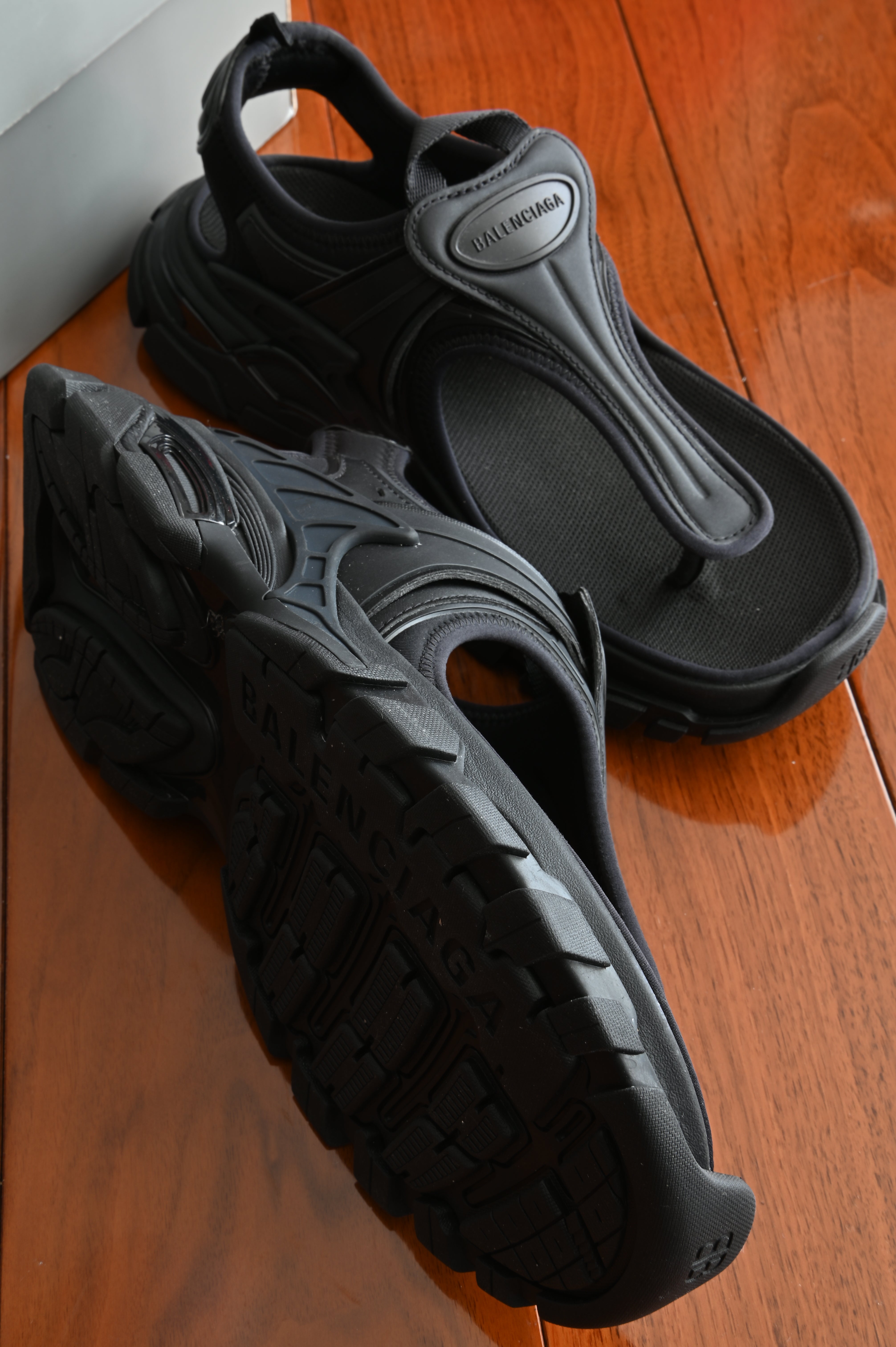 Balenciaga Black Thong Sandals right