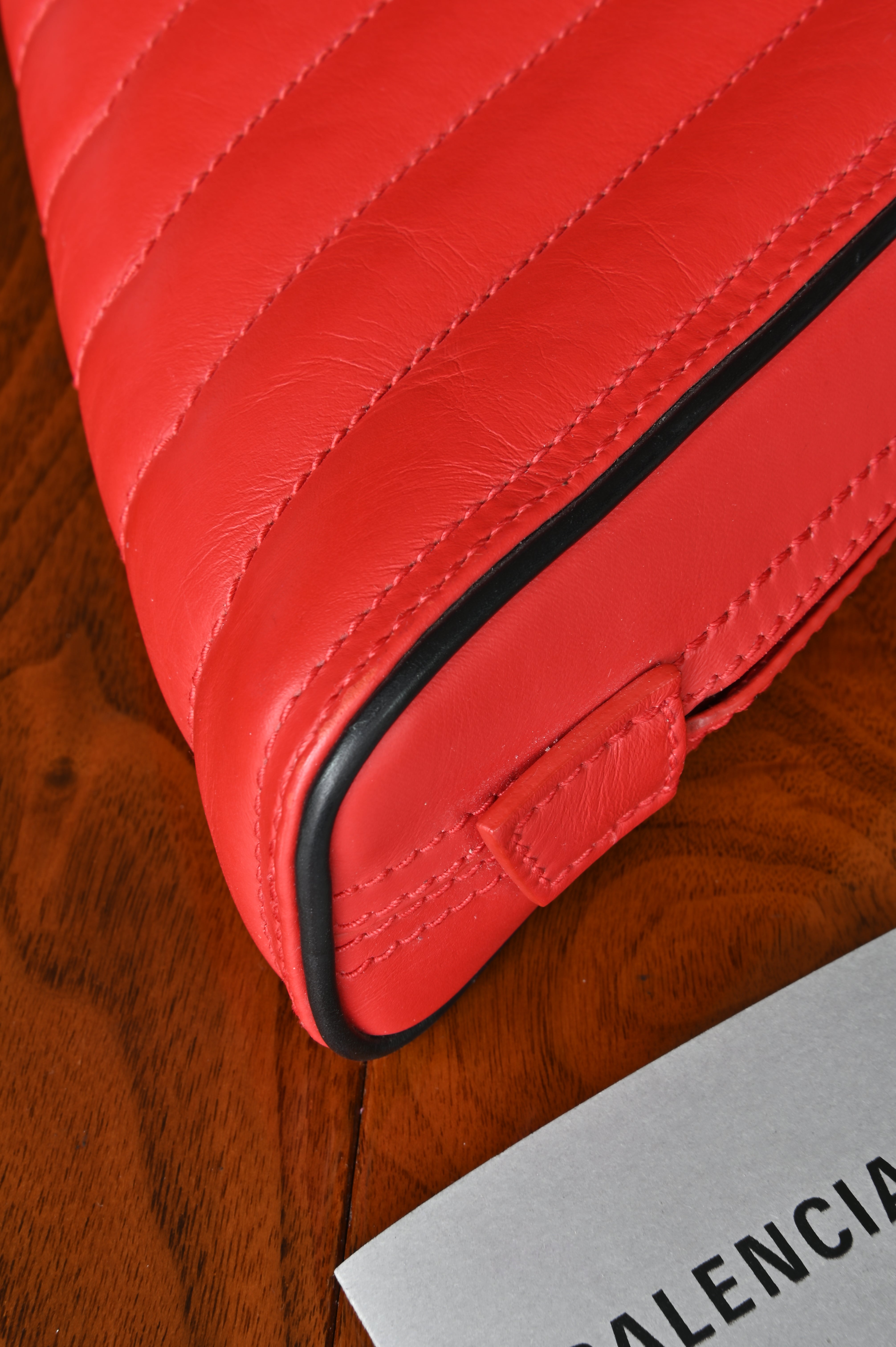 Balenciaga Red Clutch corner