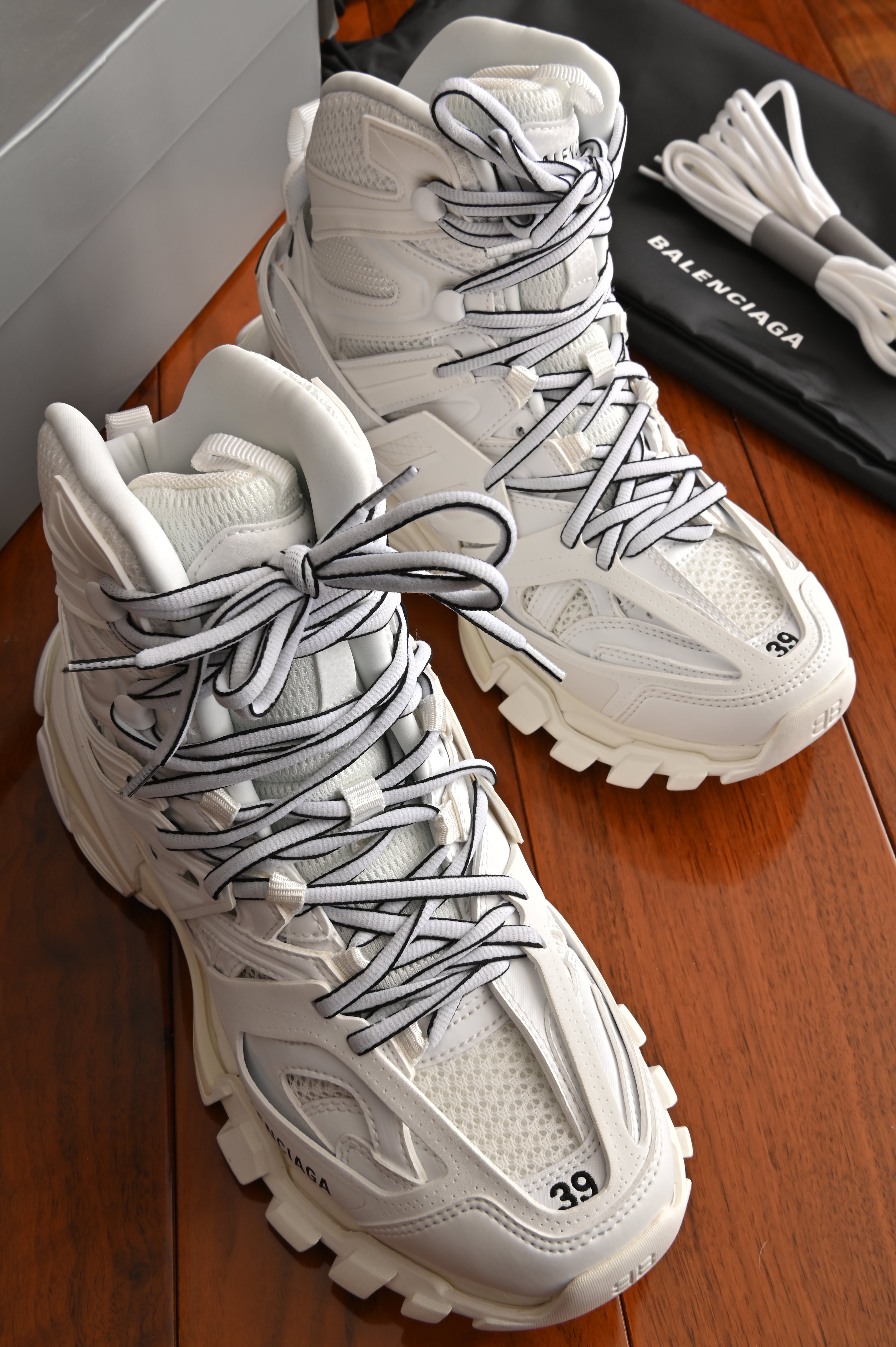 Balenciaga White High Trainers front