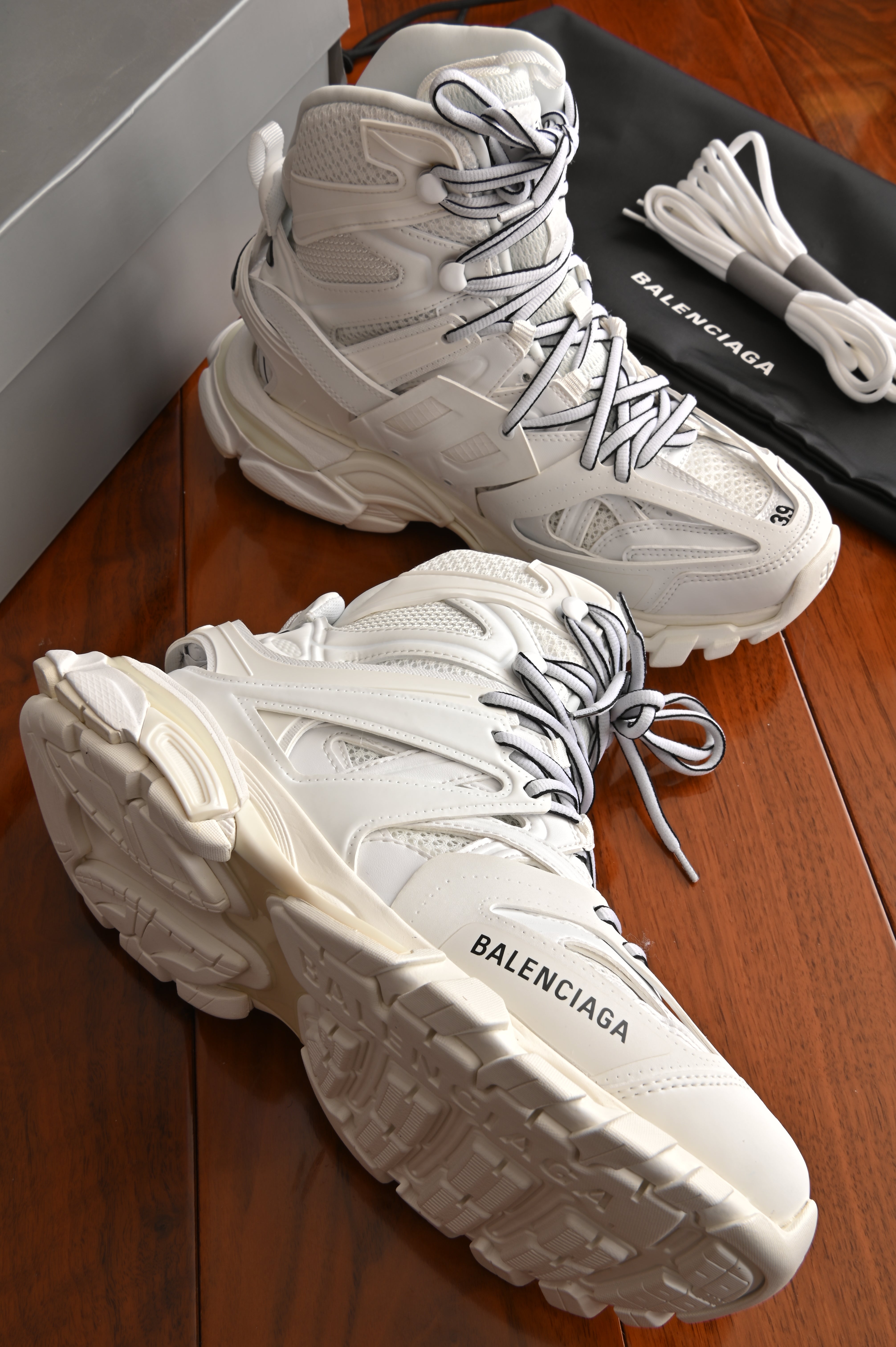 Balenciaga White High Trainers right