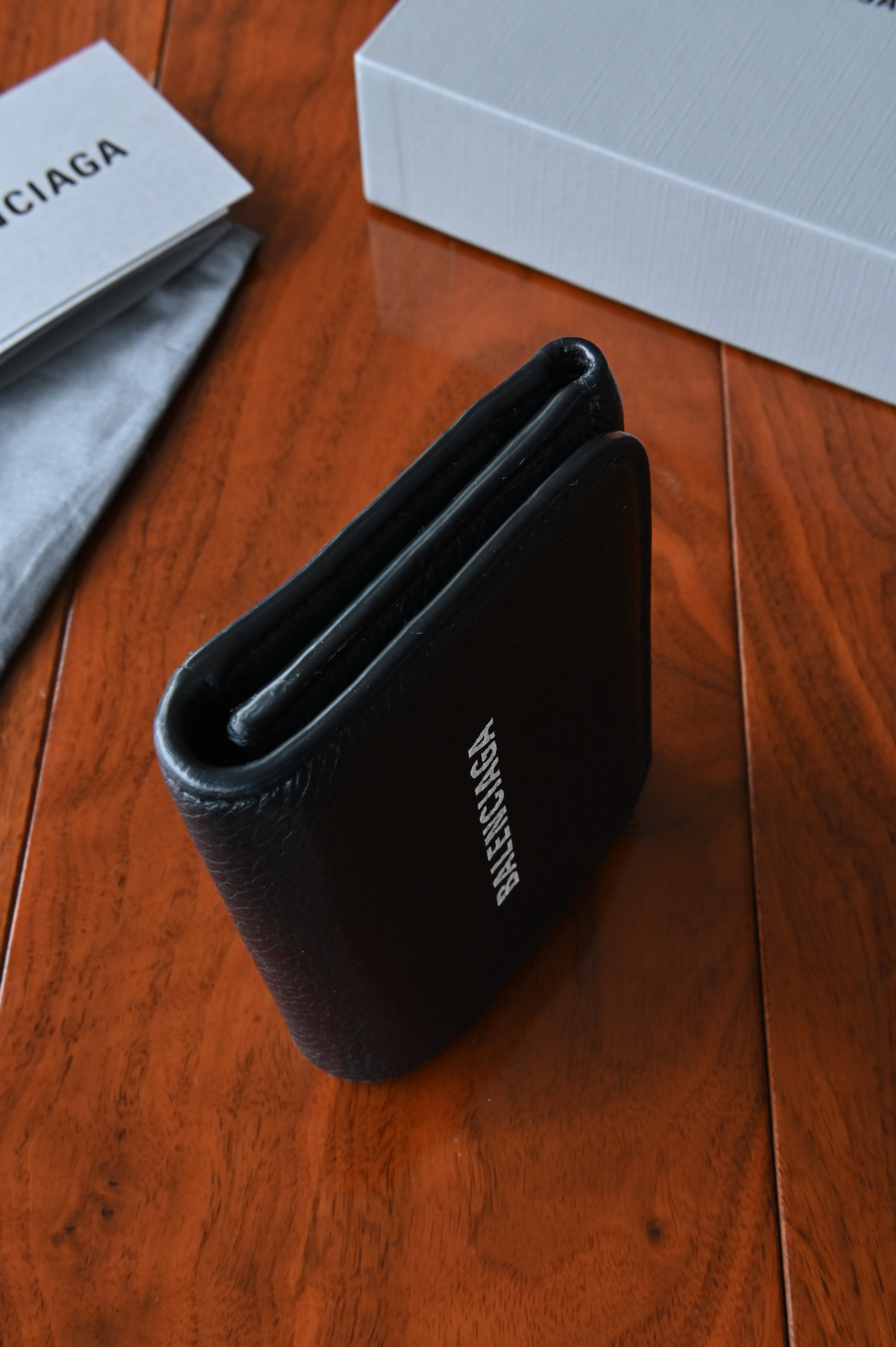 Balenciaga Women's Cash Mini Wallet in Black closed
