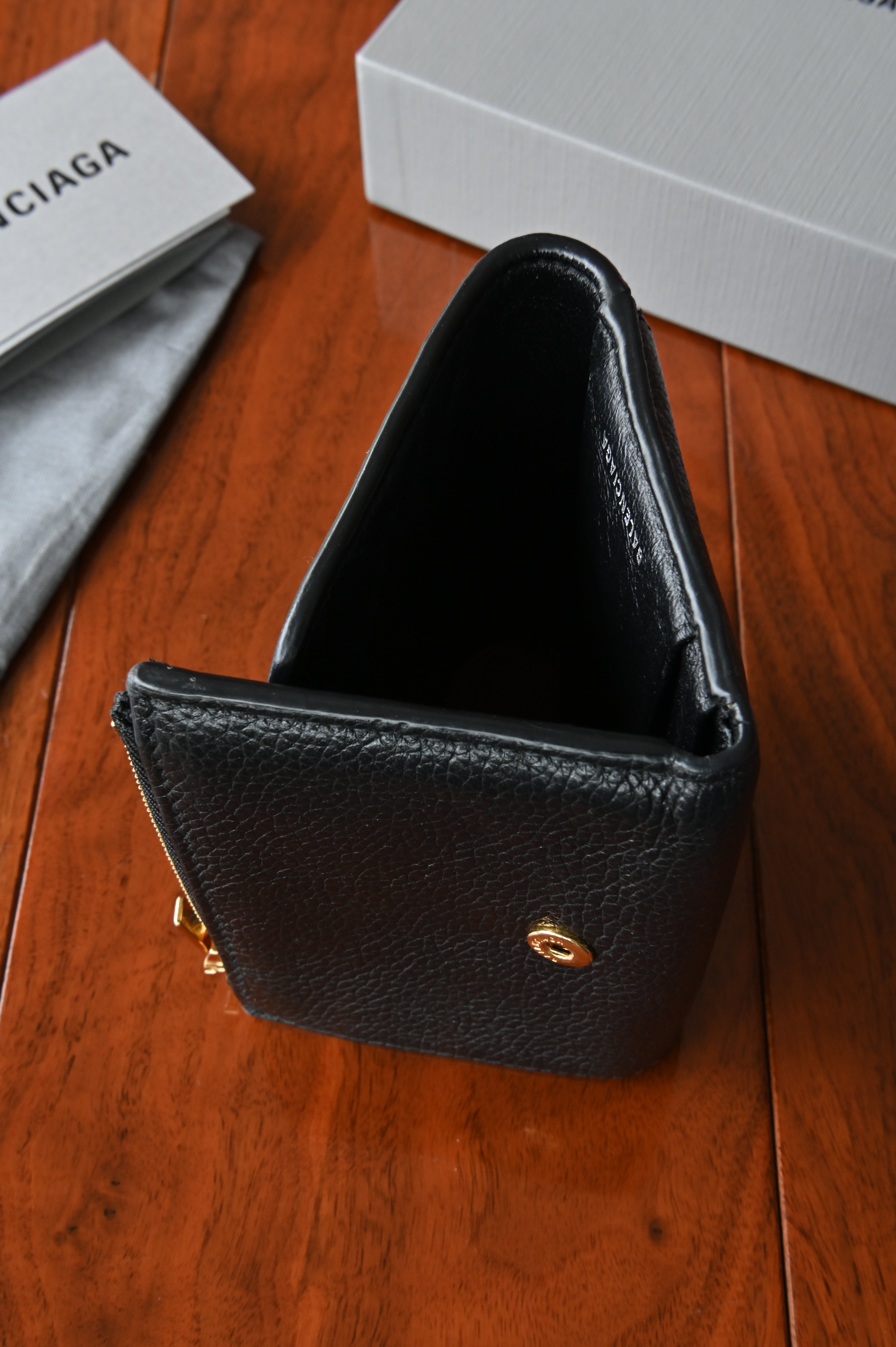 Balenciaga Women's Cash Mini Wallet in Black side