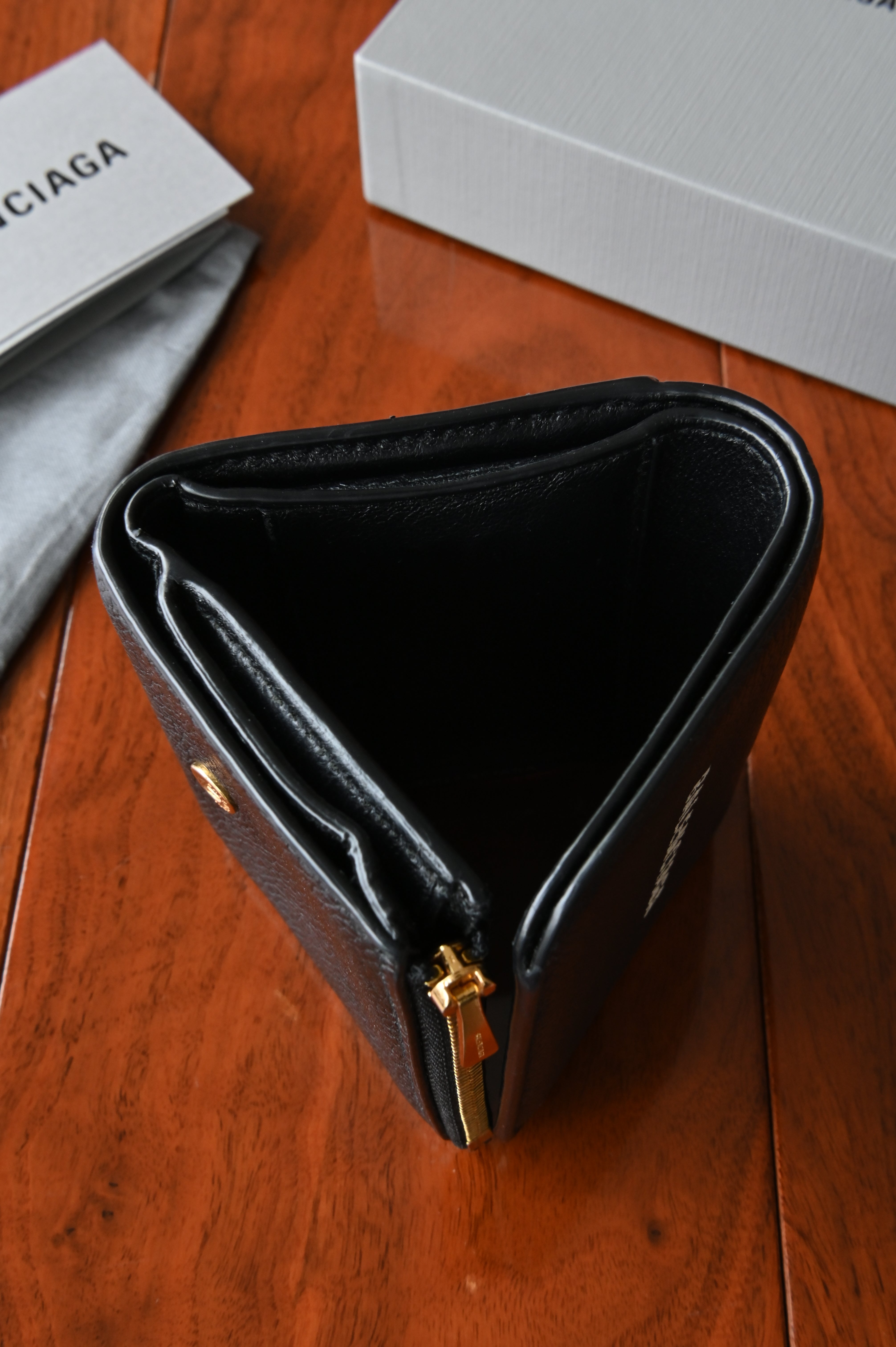 Balenciaga Women's Cash Mini Wallet in Black side three