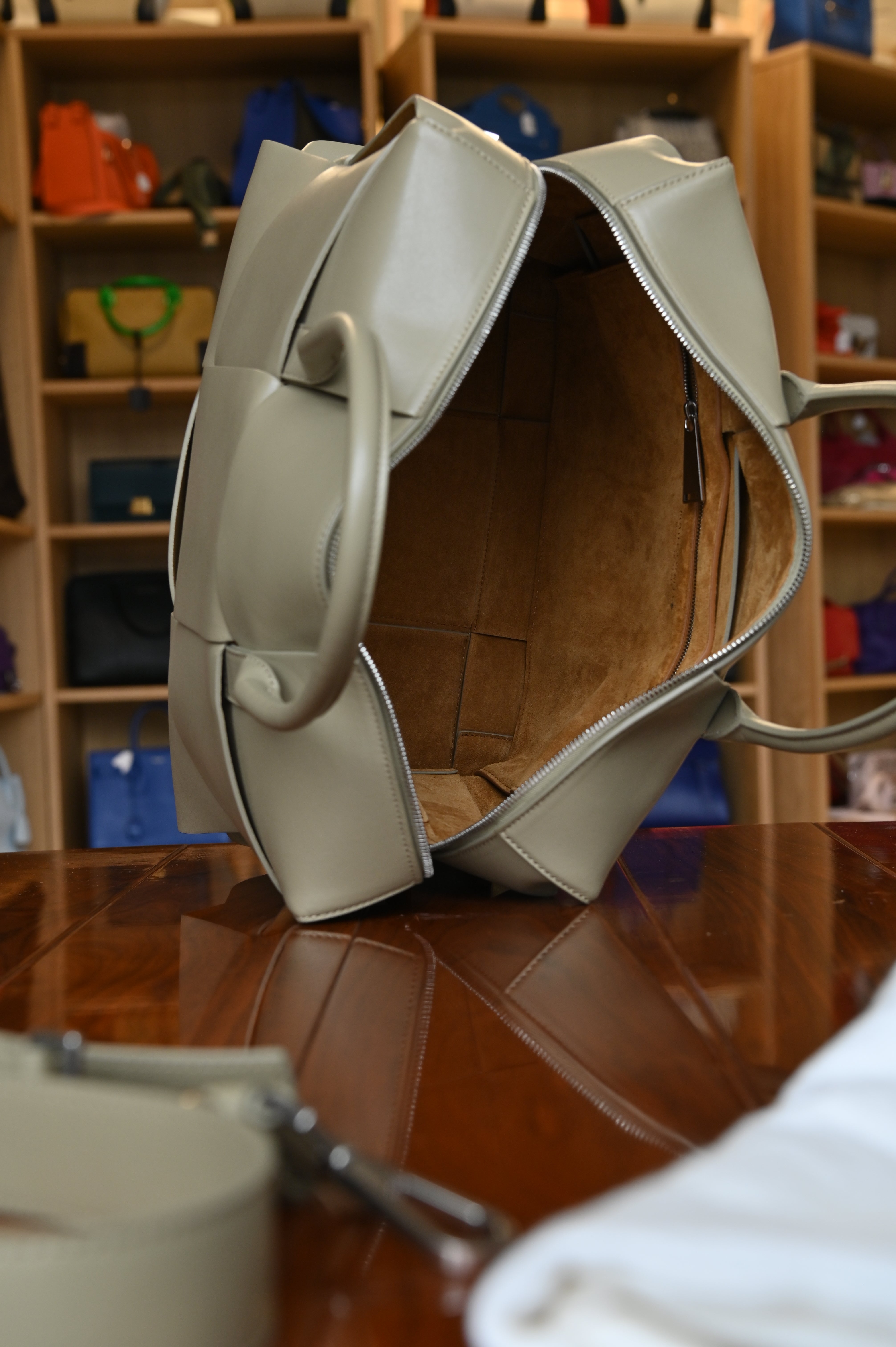 Bottega Veneta Beige Cassette Tote Bag inner