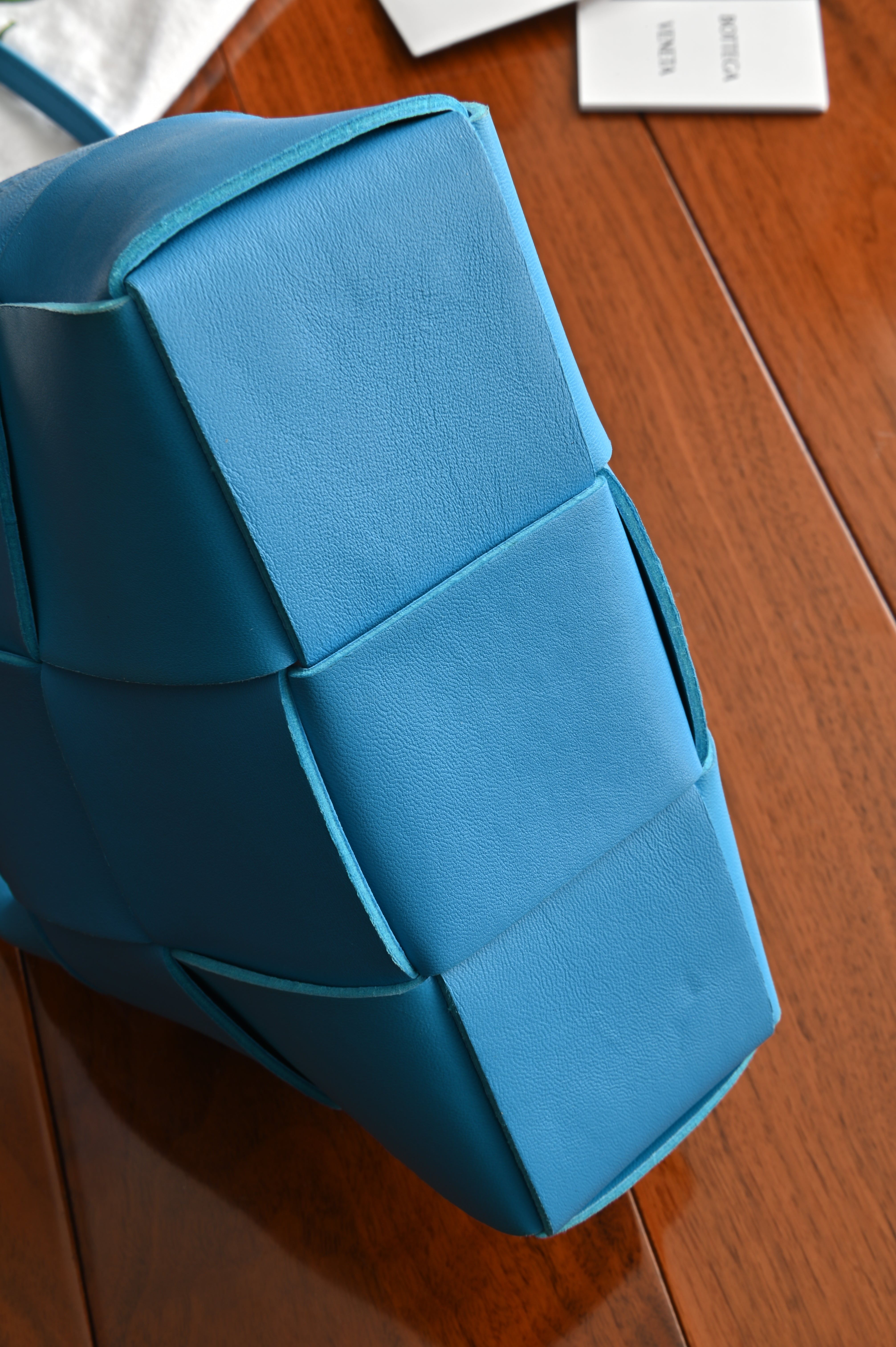 Bottega Veneta Blue Mini Arco Tote Bag bottom