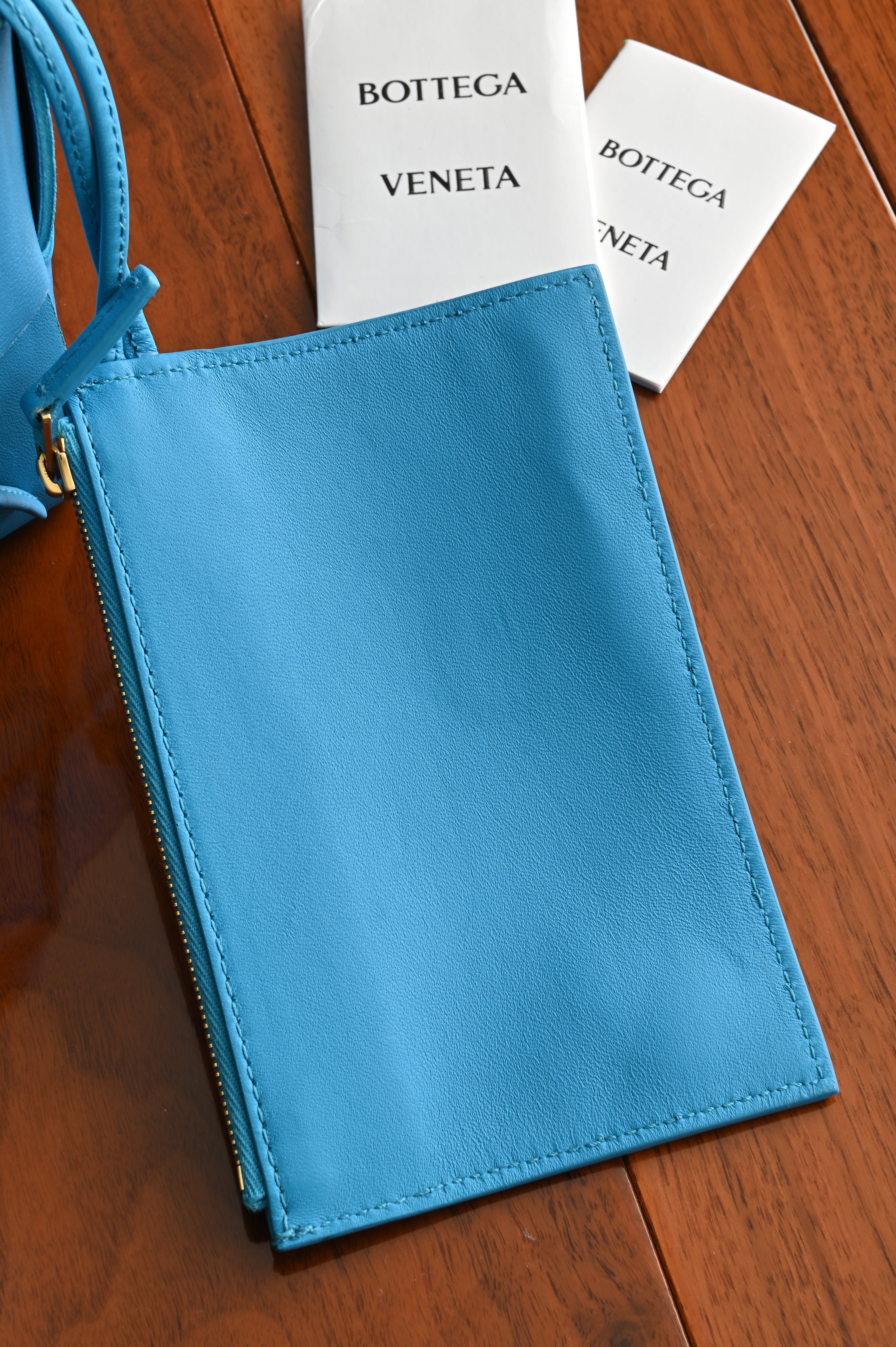 Bottega Veneta Blue Mini Arco Tote Bag pocket two