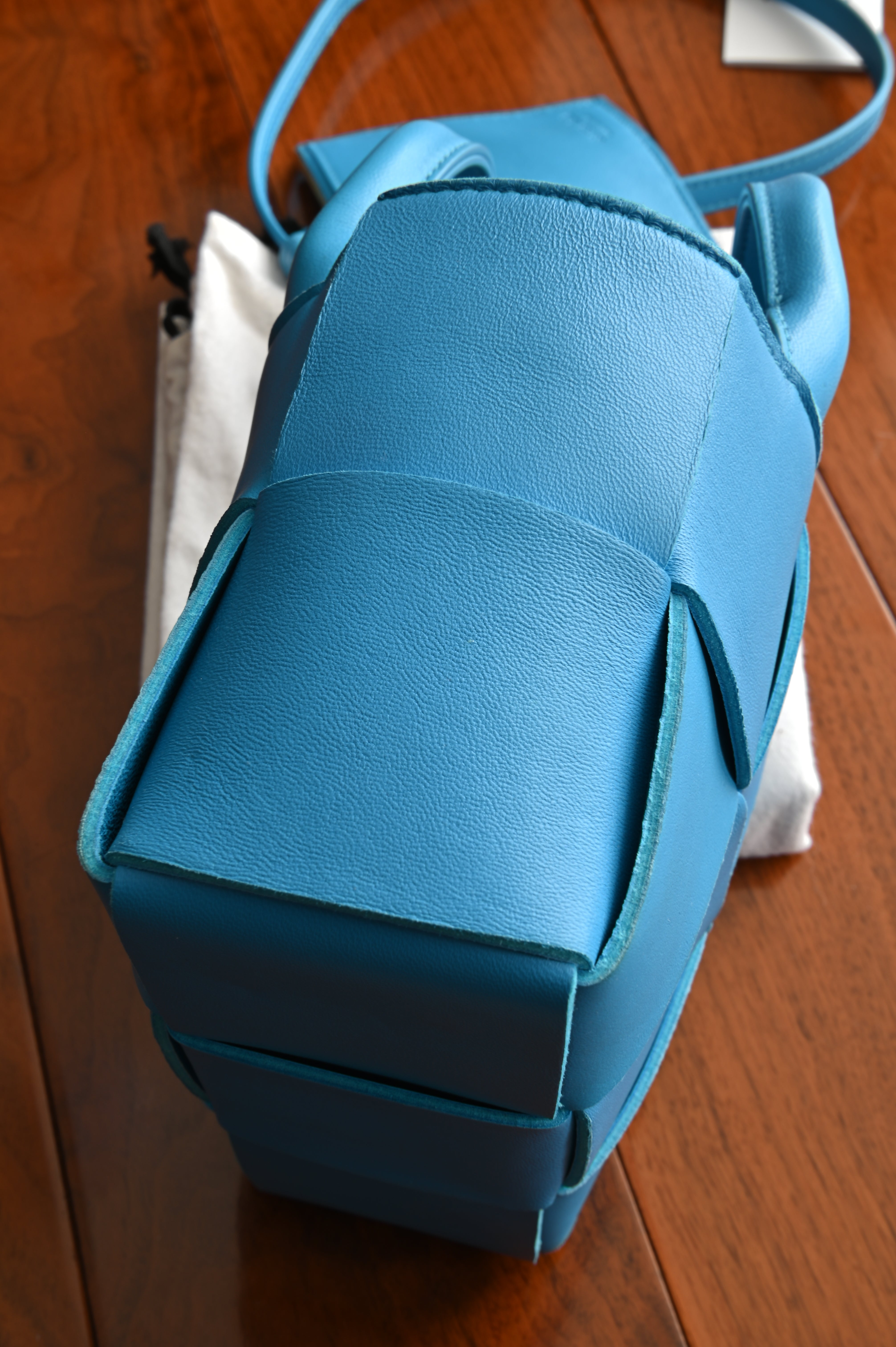 Bottega Veneta Blue Mini Arco Tote Bag side two