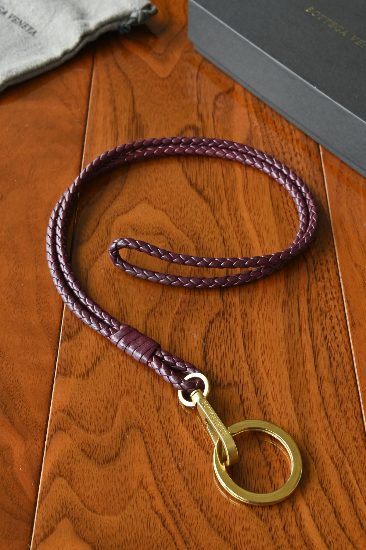 Bottega Veneta Burgundy Strap in Gold Hardware