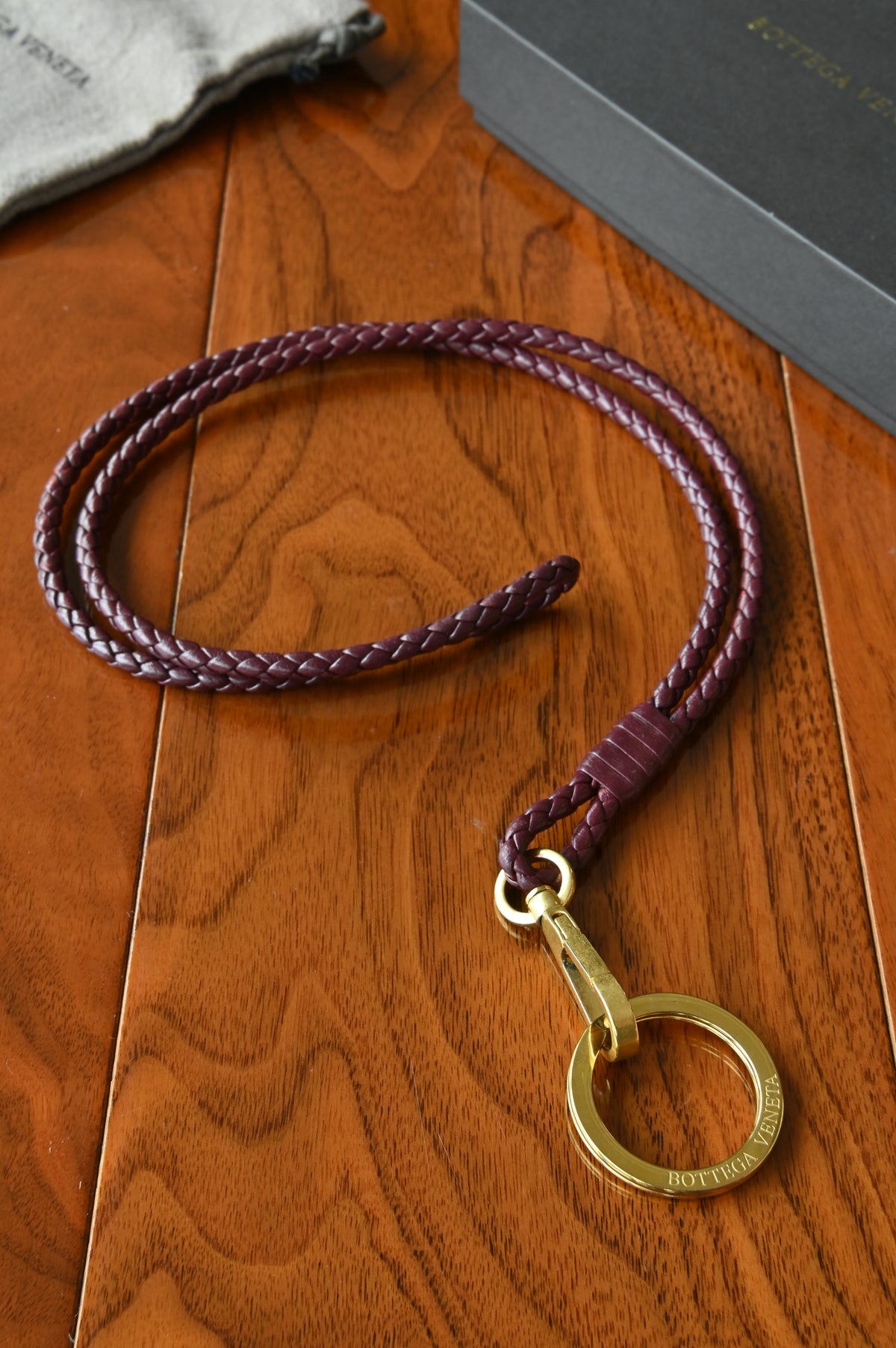Bottega Veneta Burgundy Strap in Gold Hardware back