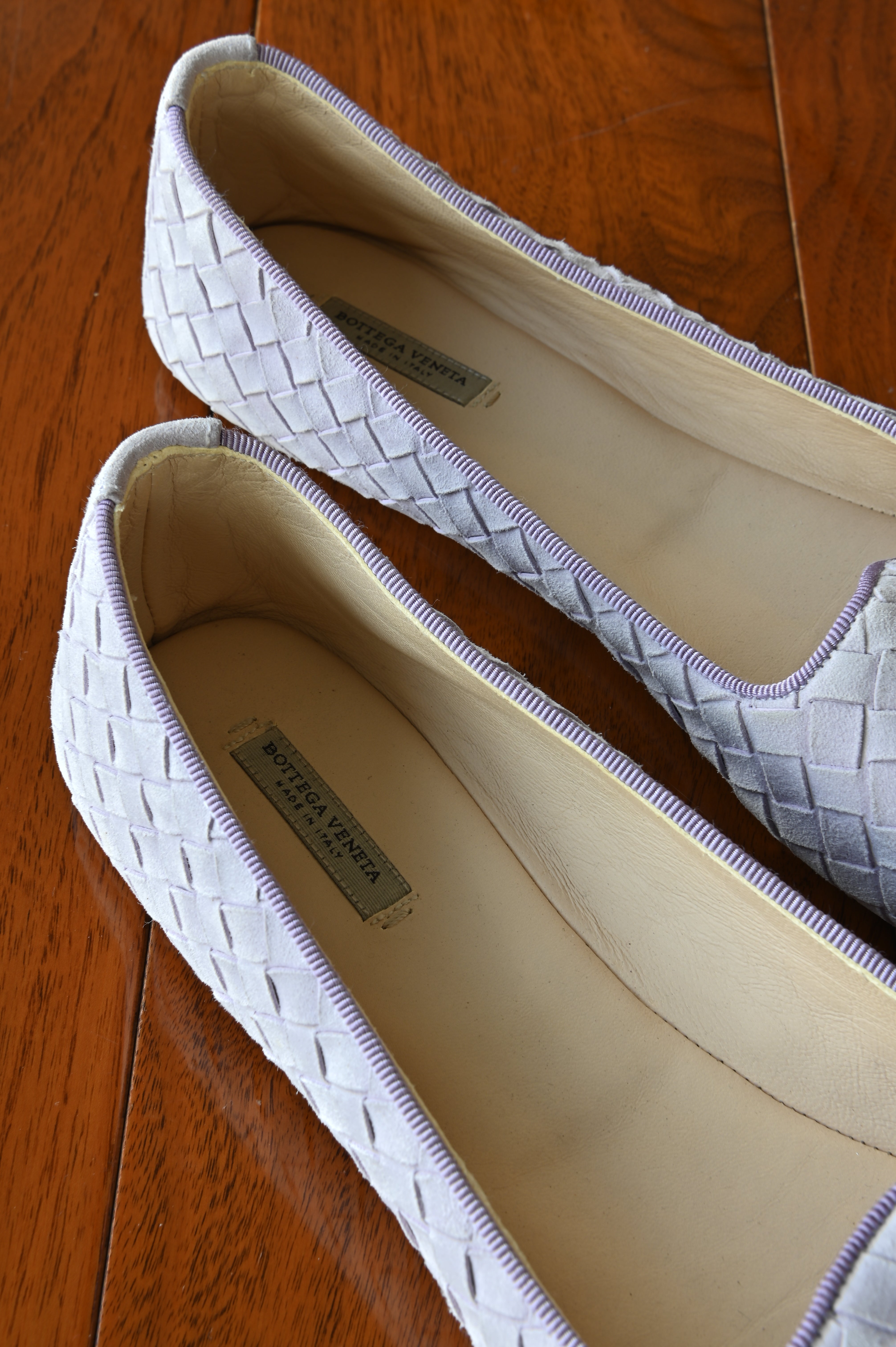 Bottega Veneta Lavender Woven Intrecciato Loafers back