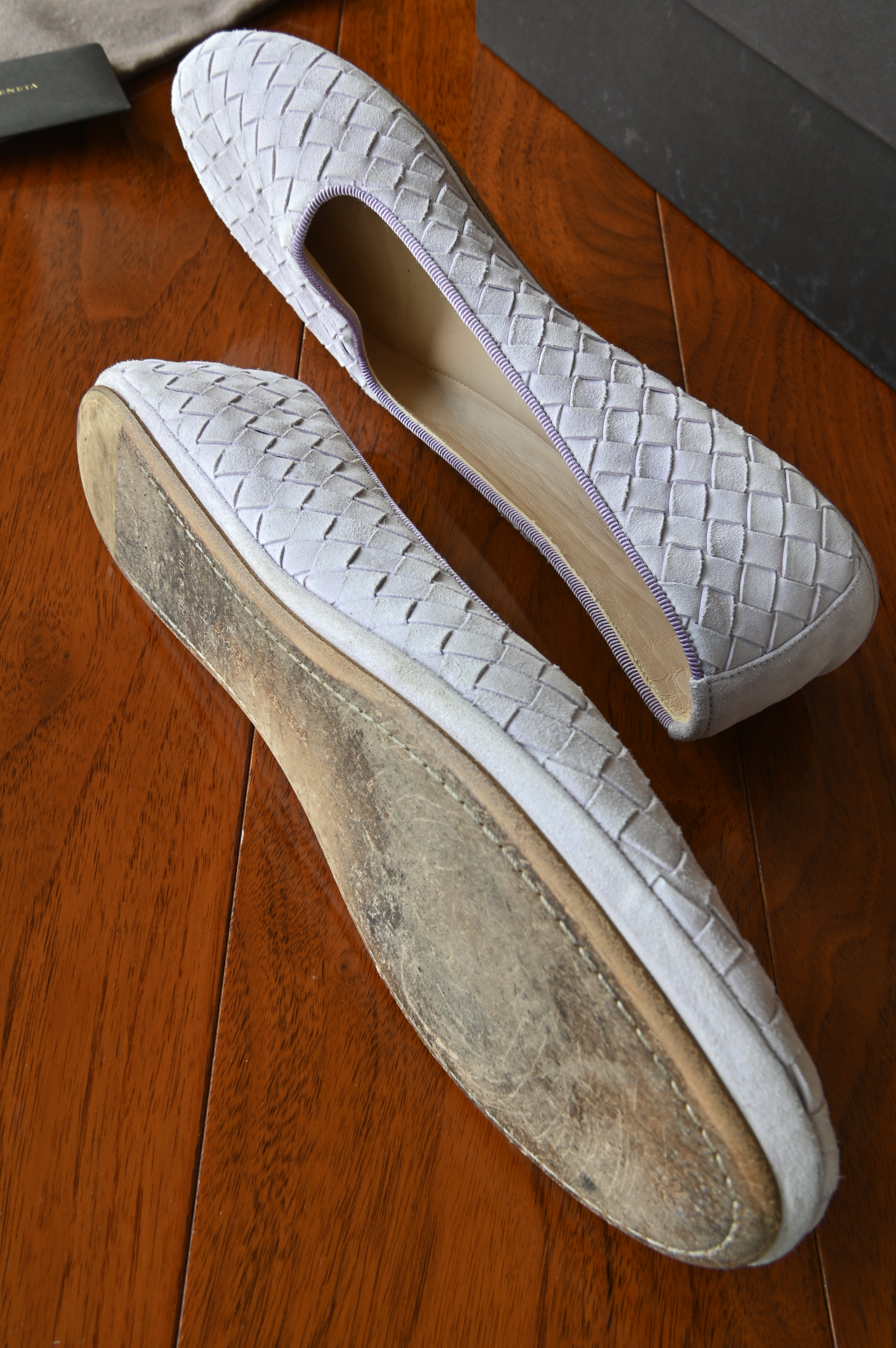 Bottega Veneta Lavender Woven Intrecciato Loafers side