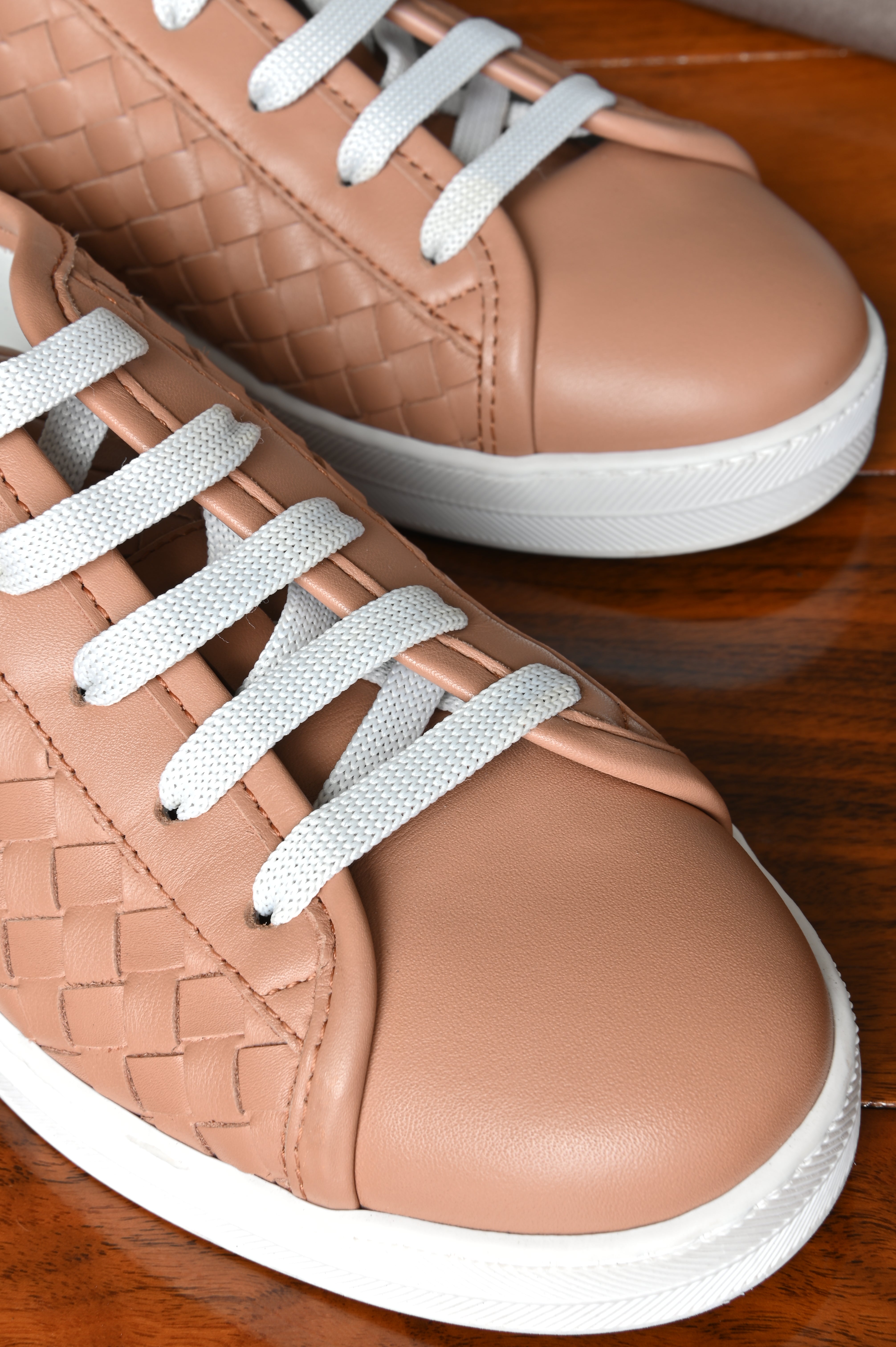 Bottega Veneta Pink Speedster Leather Sneakers front