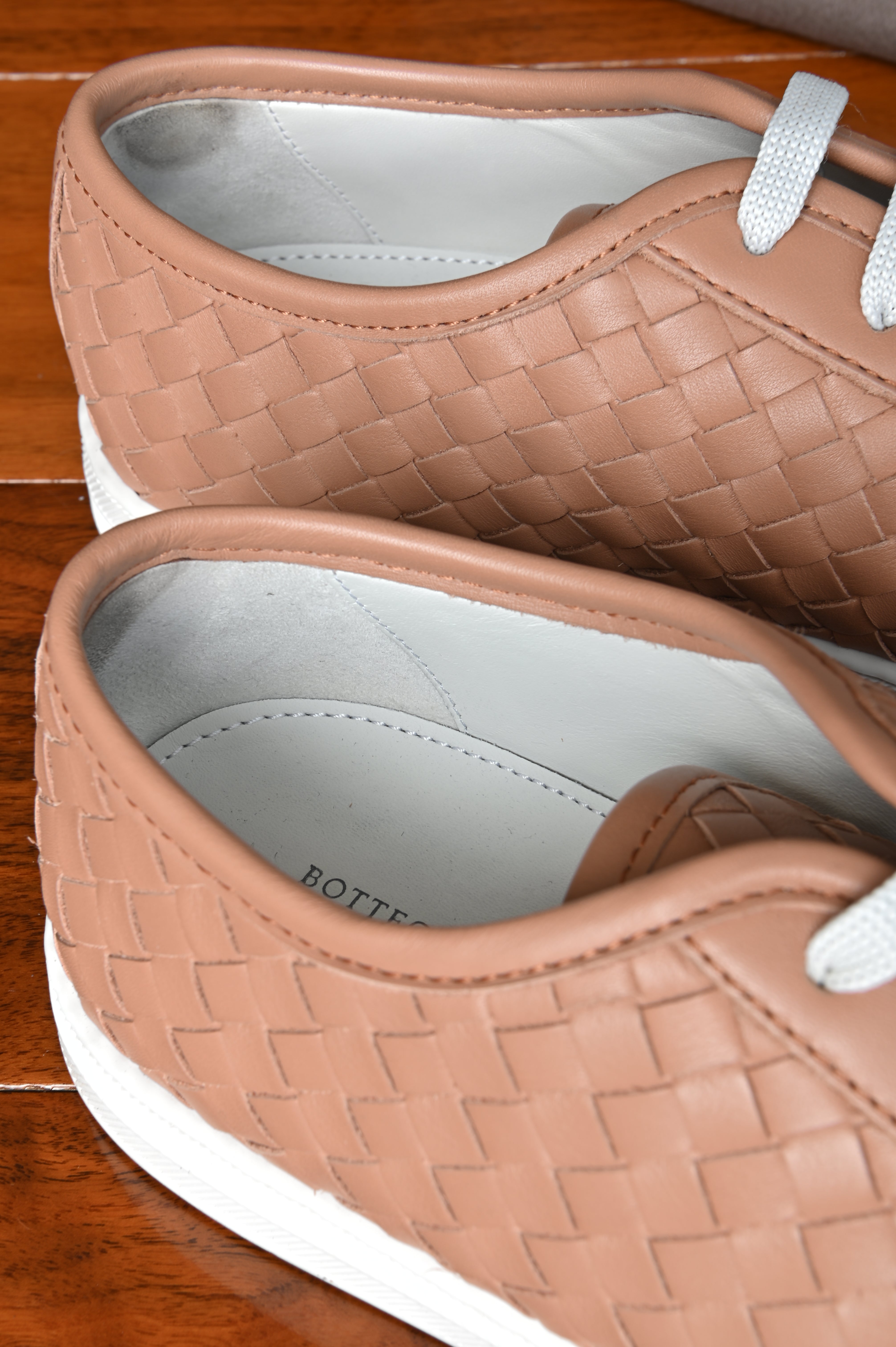 Bottega Veneta Pink Speedster Leather Sneakers inside