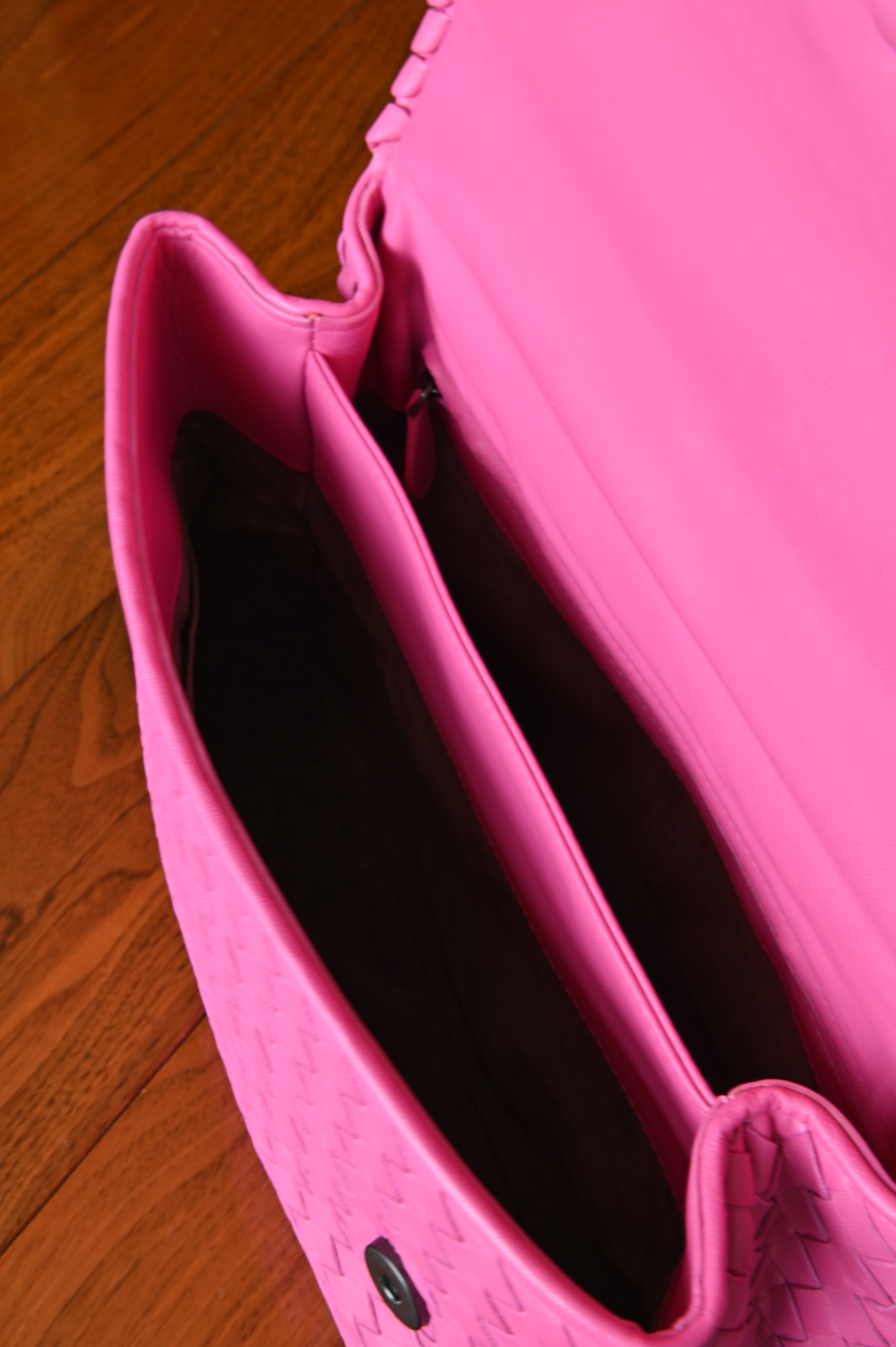 Bottega Veneta Pink Woven Shoulder Bag in