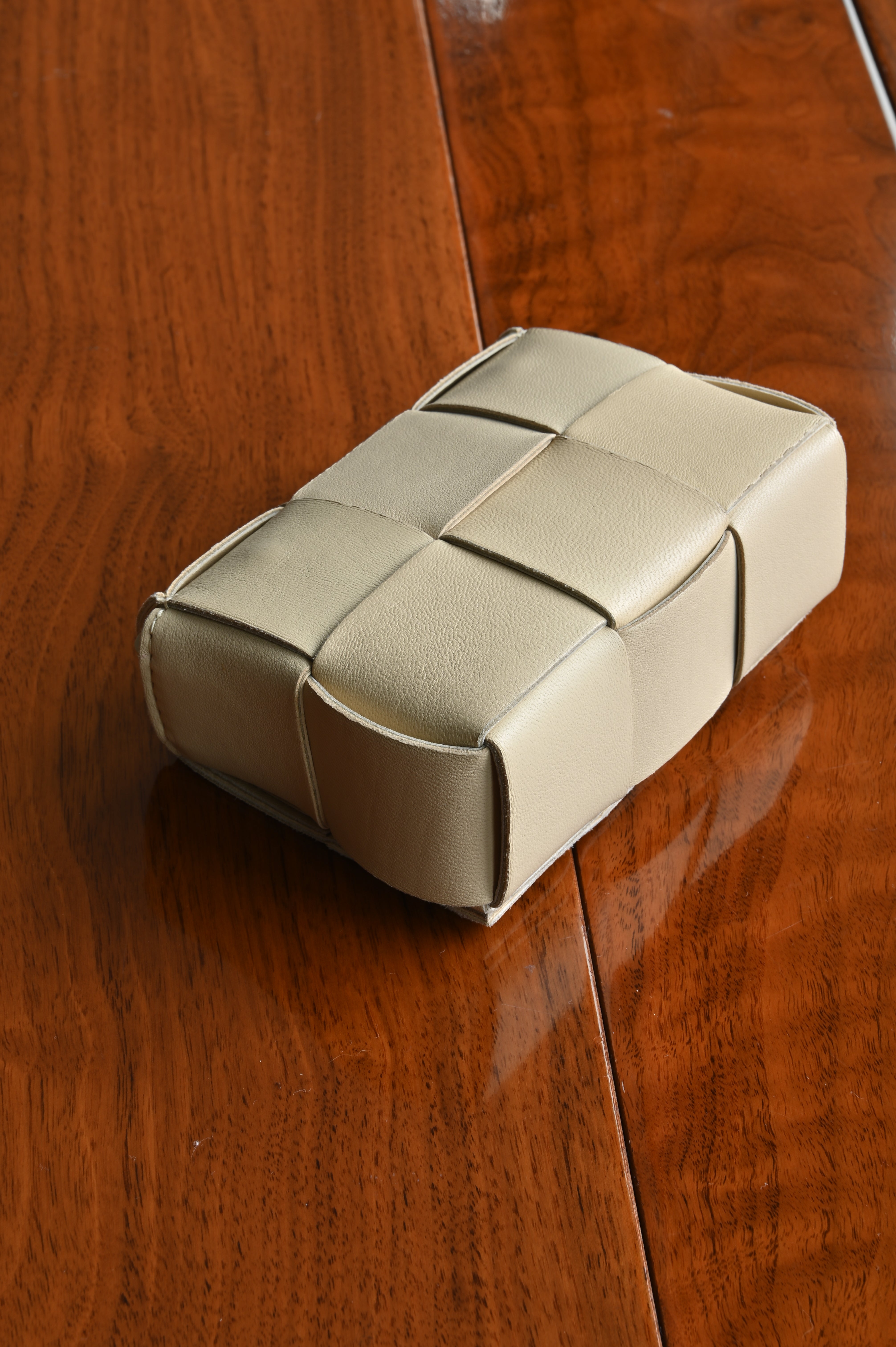 Bottega Veneta White Cassette Bag angle two