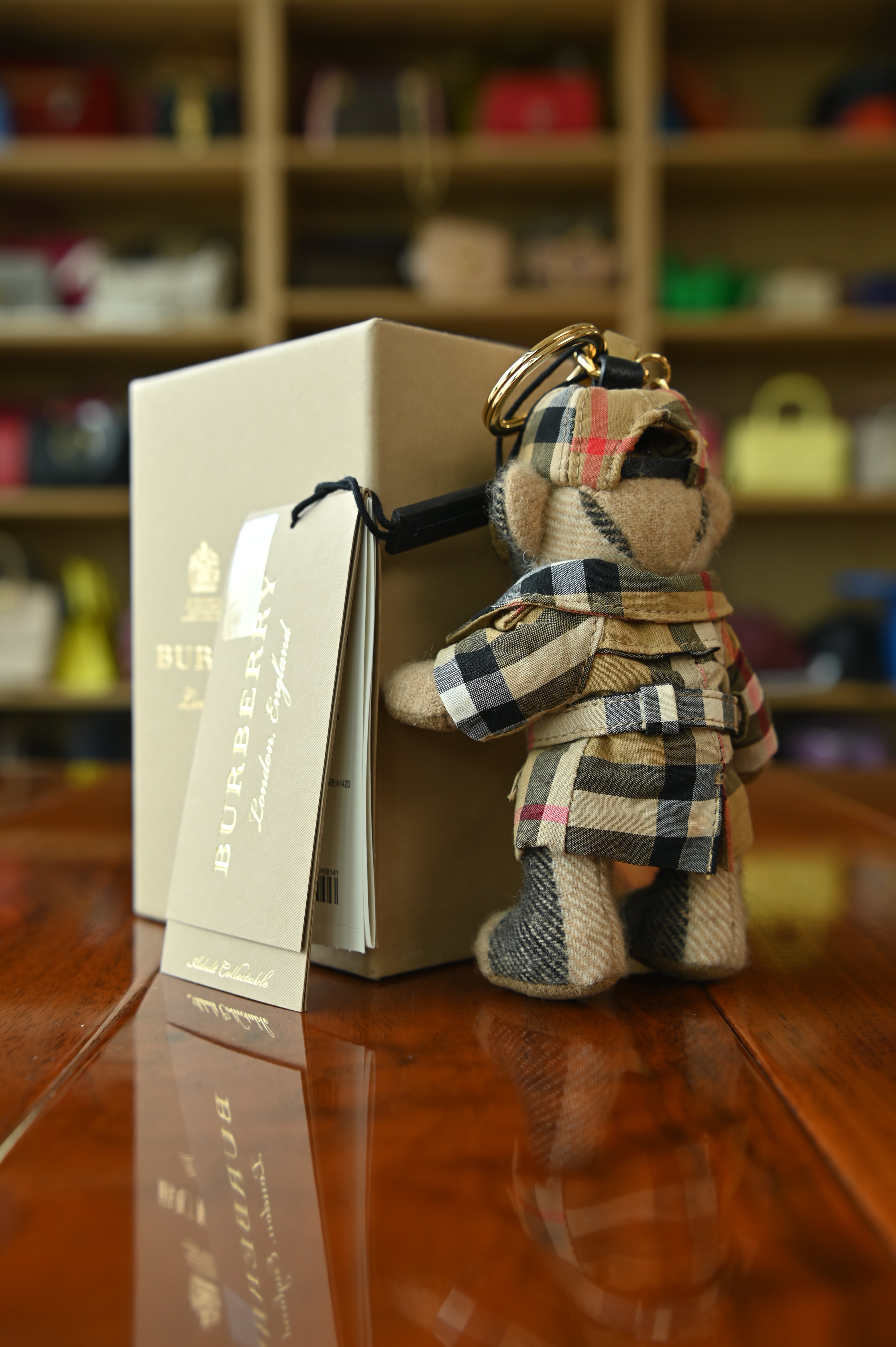 Burberry Detective Teddy Bear Keychain back