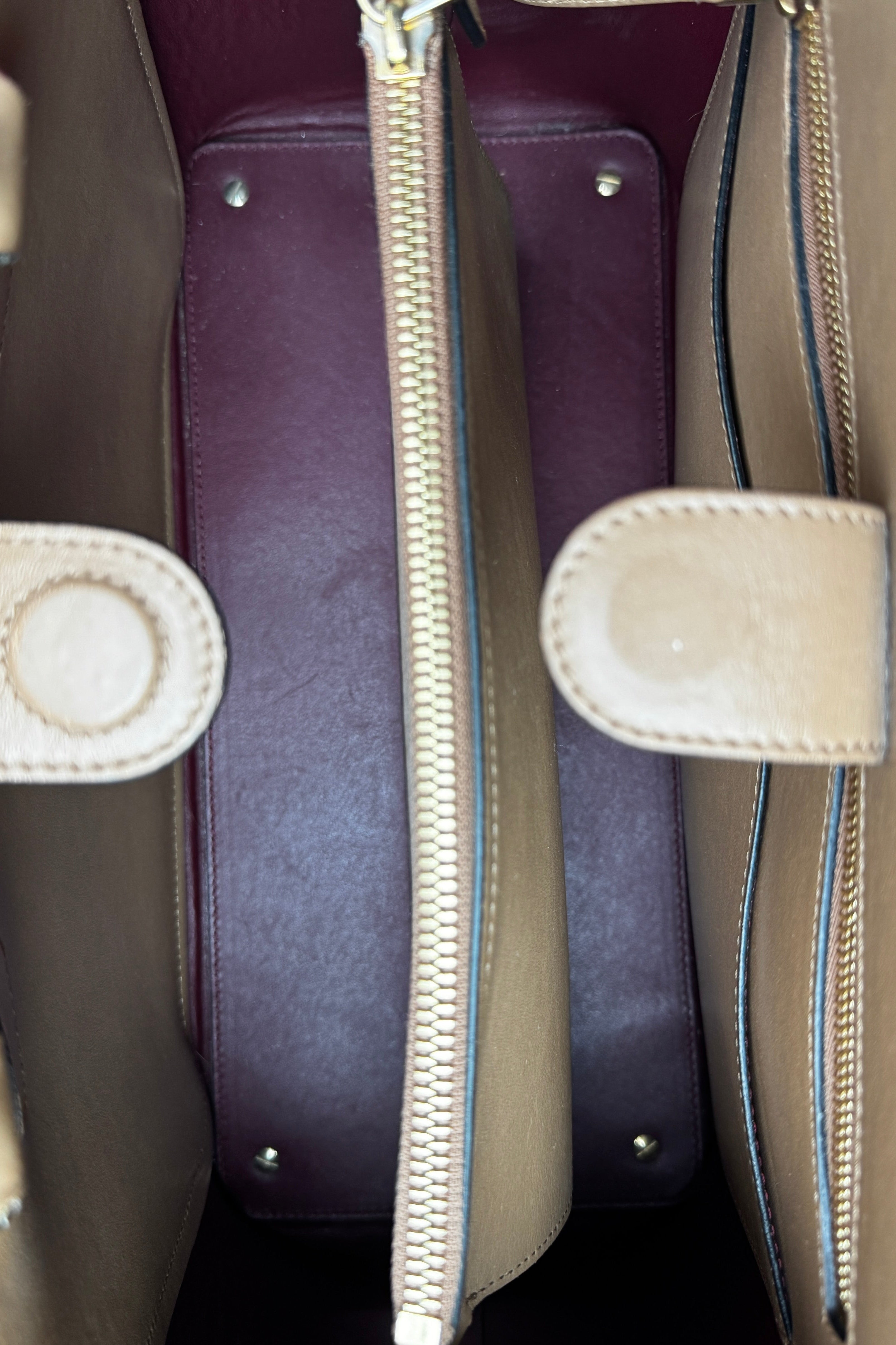 Burberry Mocca Medium Tote Handle Bag inside