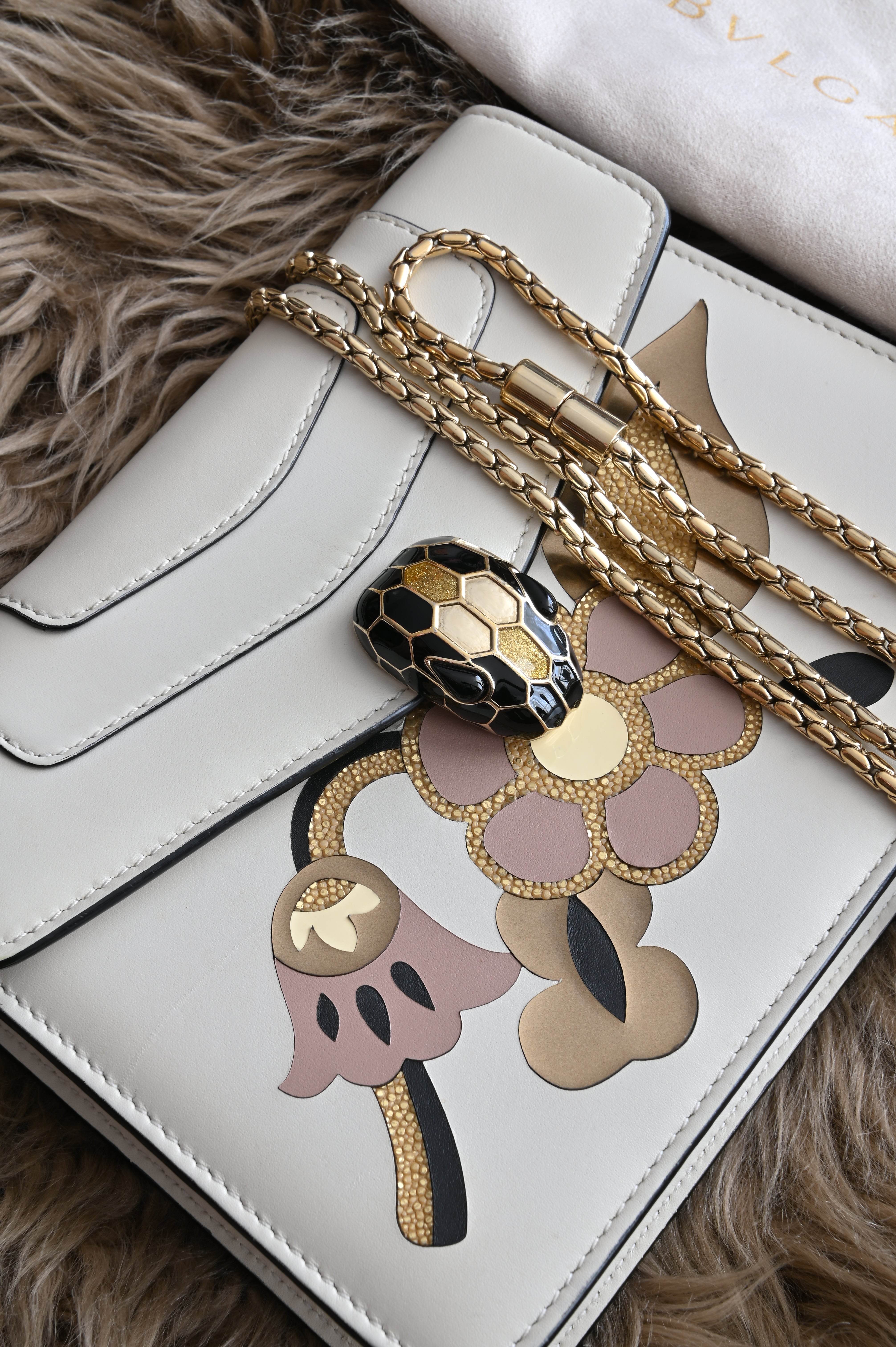 Bvlgari Serpenti Wallet on Chain front close up