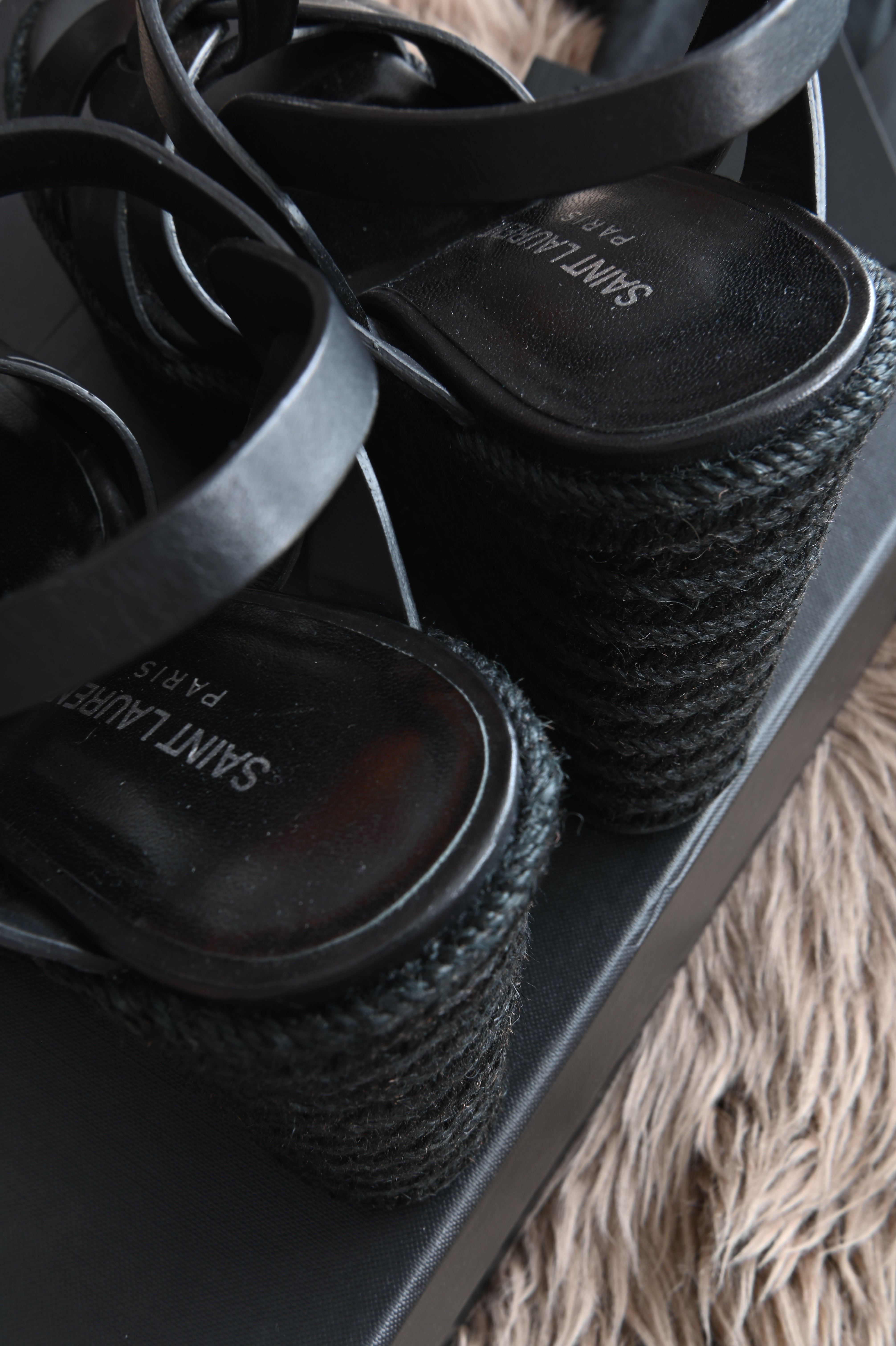 Saint Laurent Tribute Wedge in Black