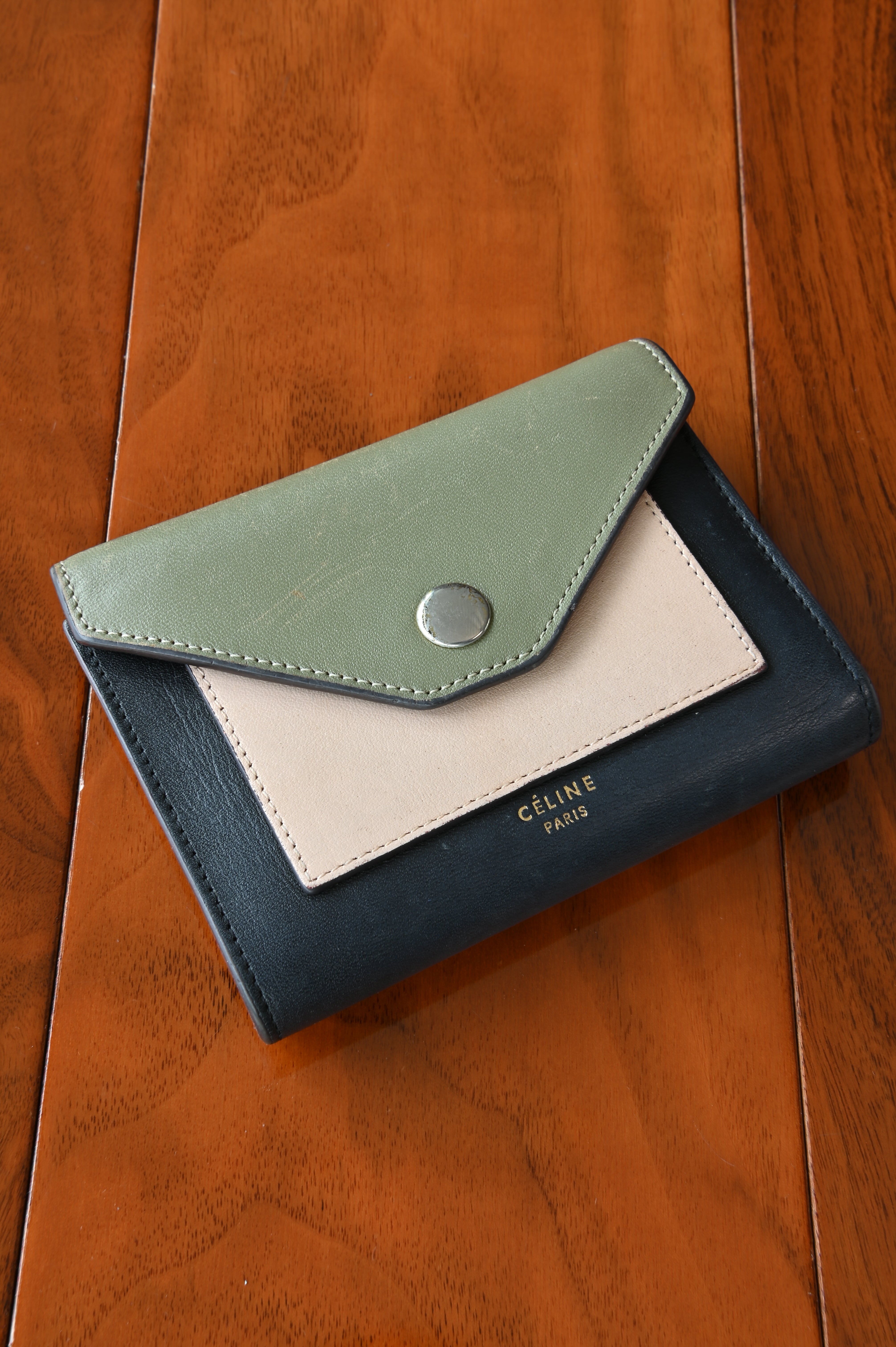 Céline Envelope Tri-Color Compact Wallet