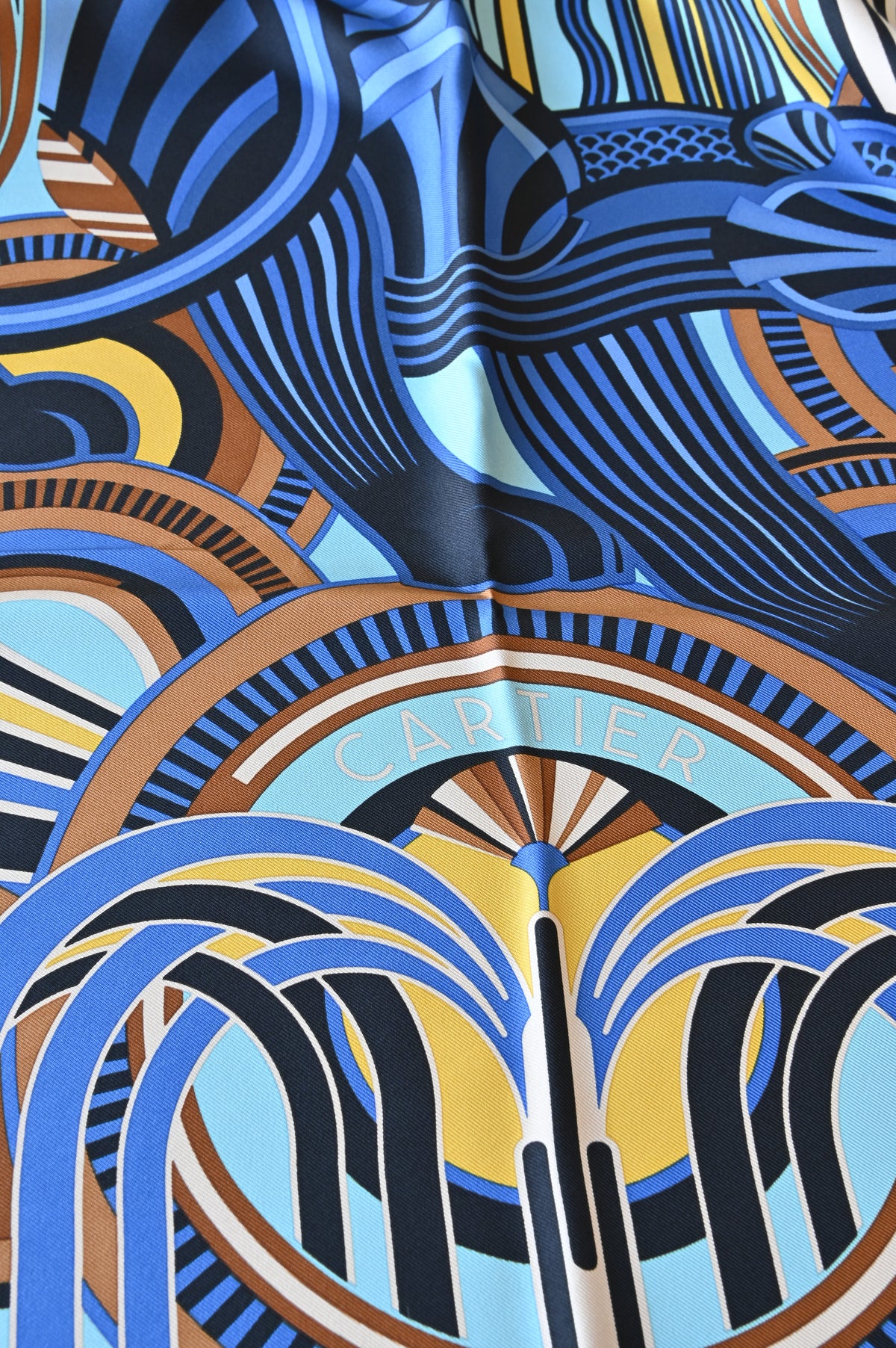 Cartier Blue Panther Silk Scarf logo