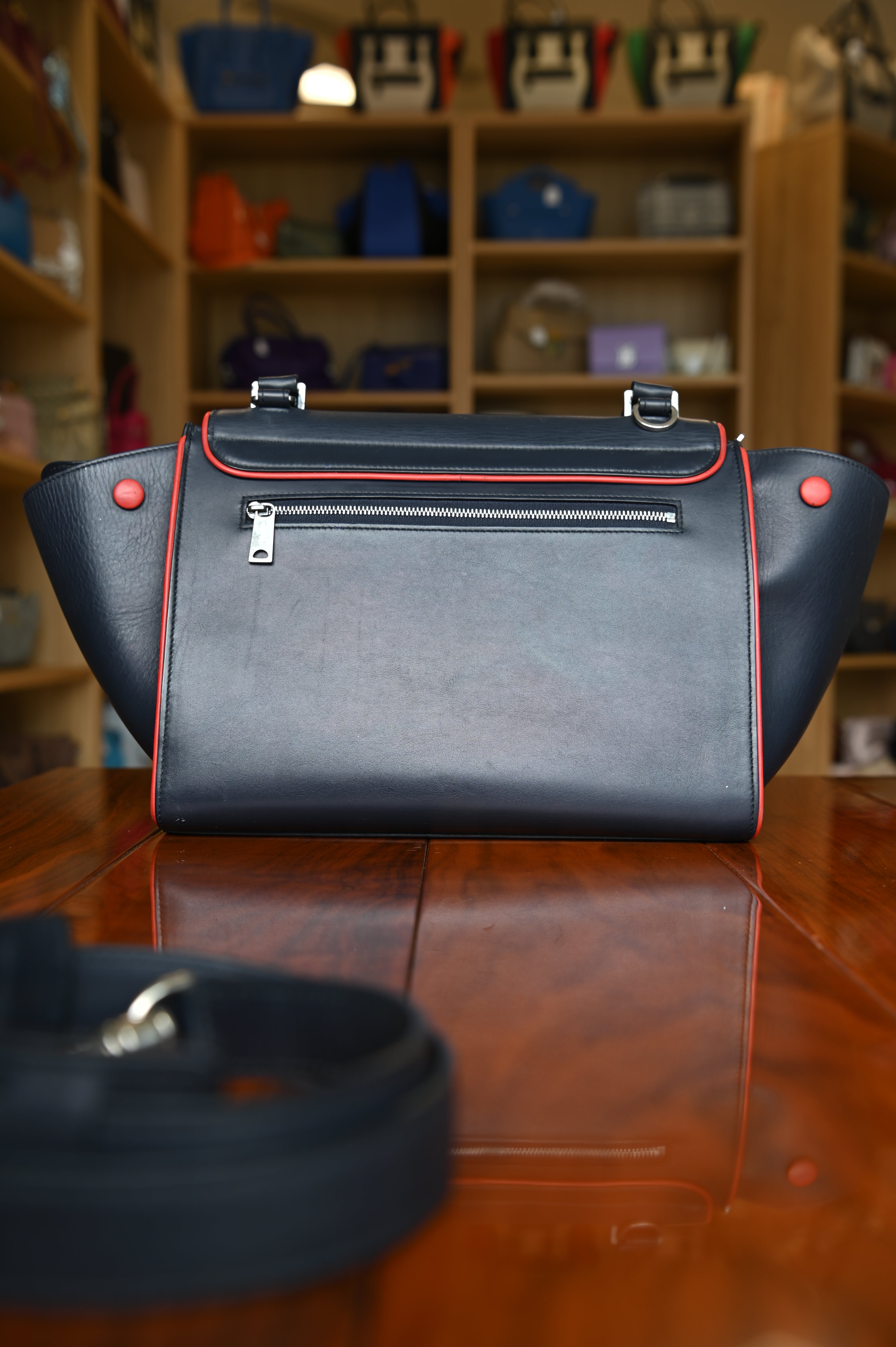 Celine Blue Trapeze LUGGAGE Handbag back