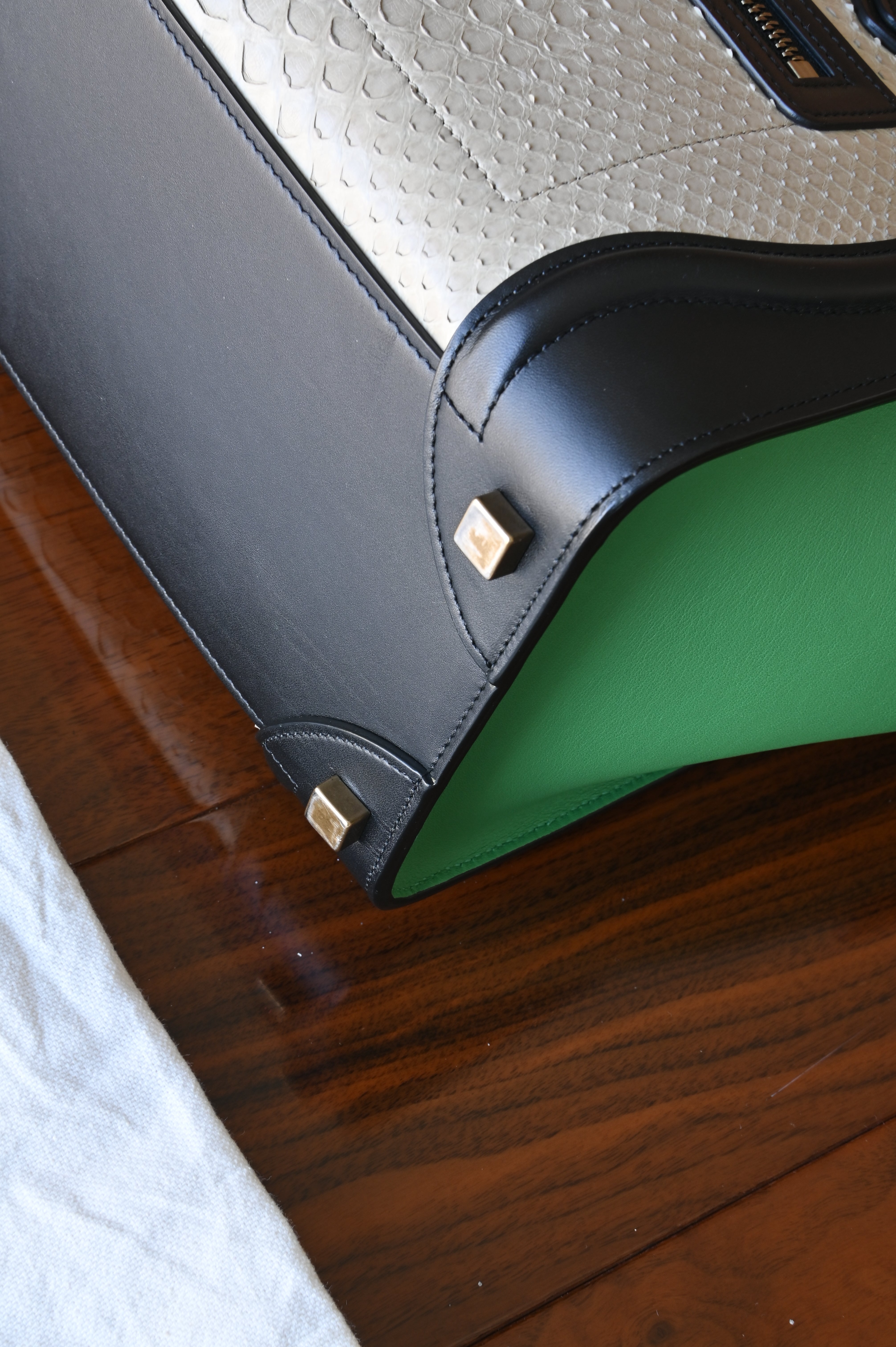 Celine Green Micro Luggage Tote Bag angle two