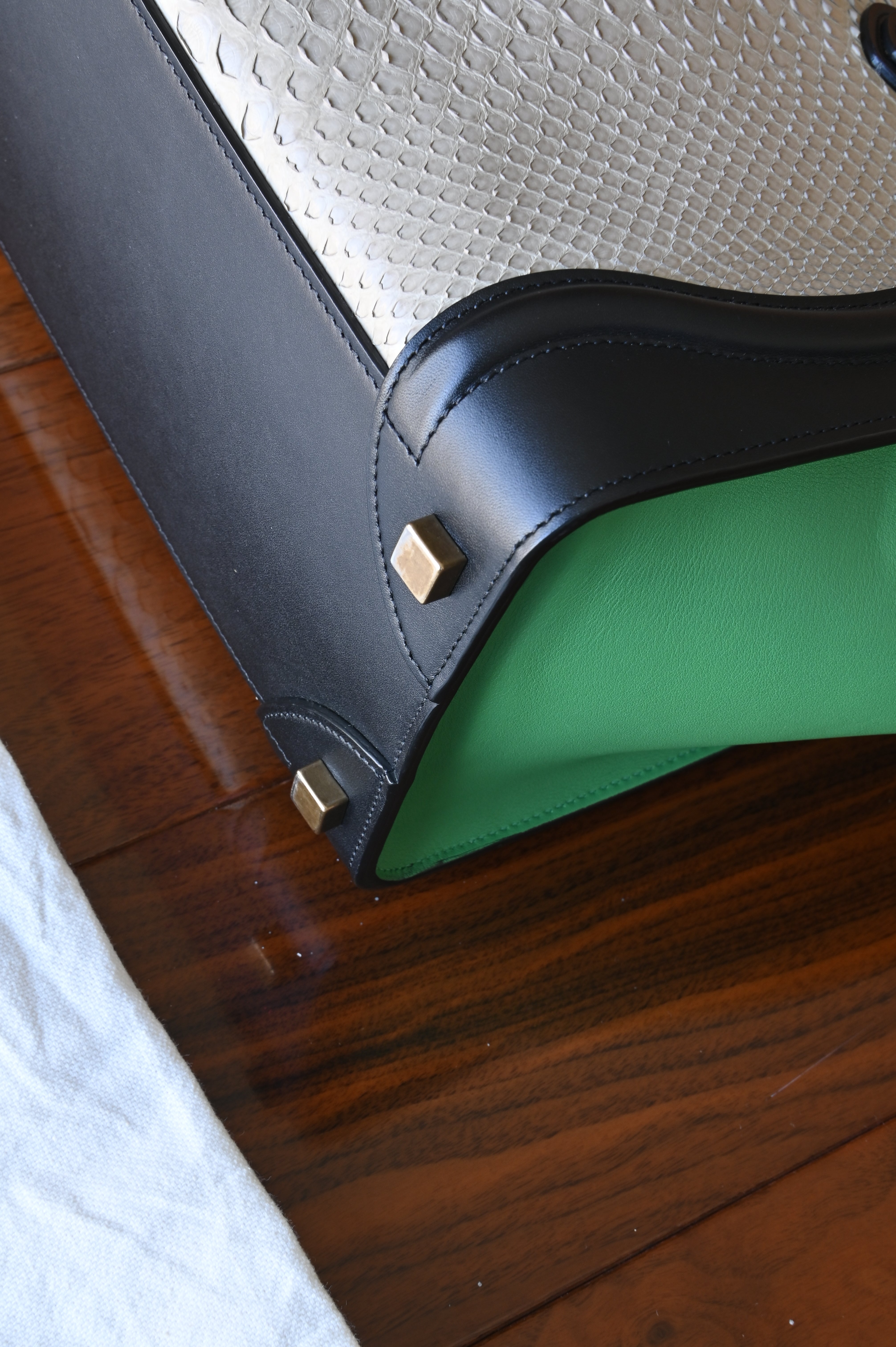 Celine Green Micro Luggage Tote Bag corner two