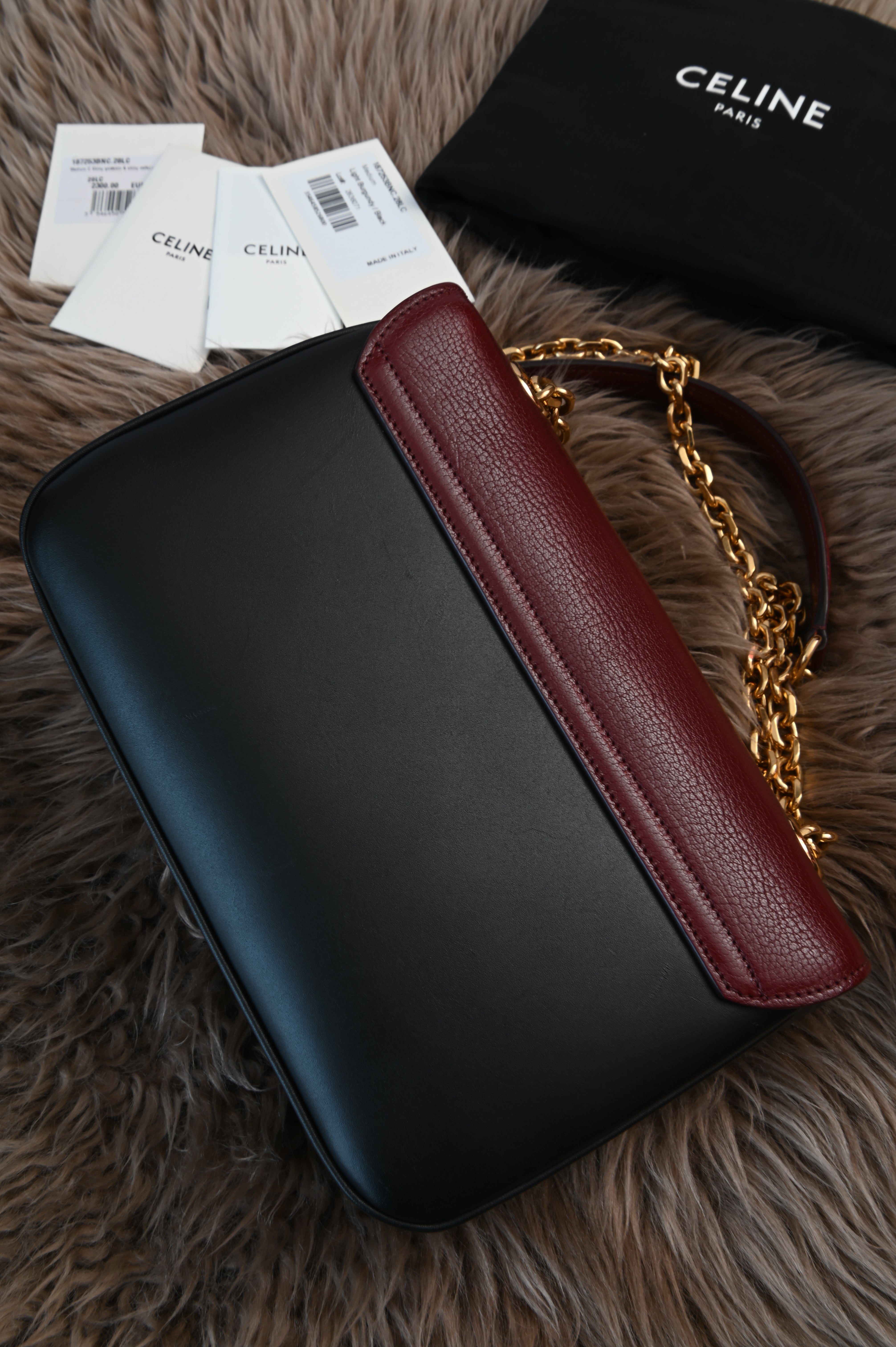 Celine Medium C two-tone shoulder bag back