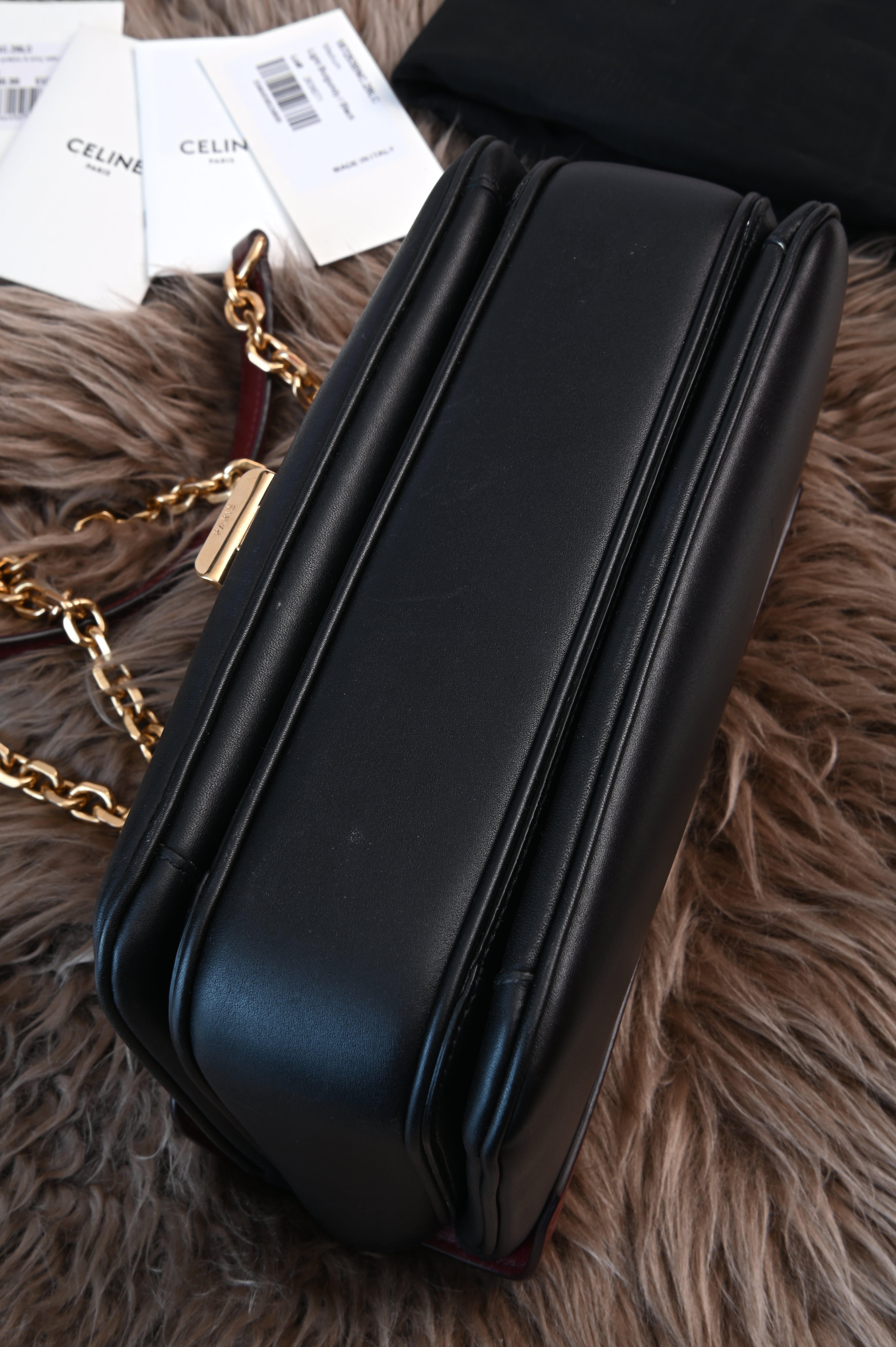 Celine Medium C two-tone shoulder bag bottom